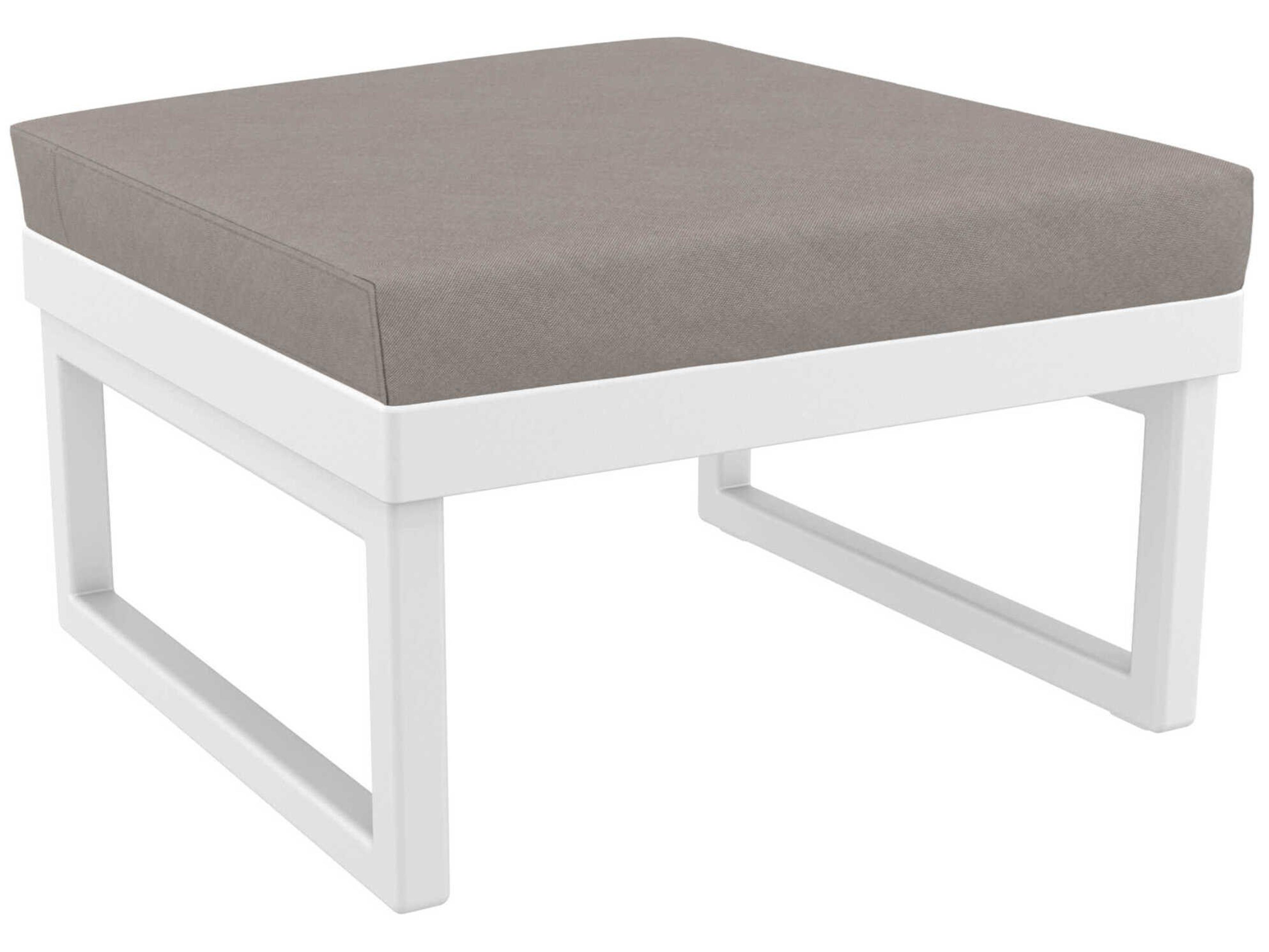 Compamia Mykonos White Resin Cushion Ottoman