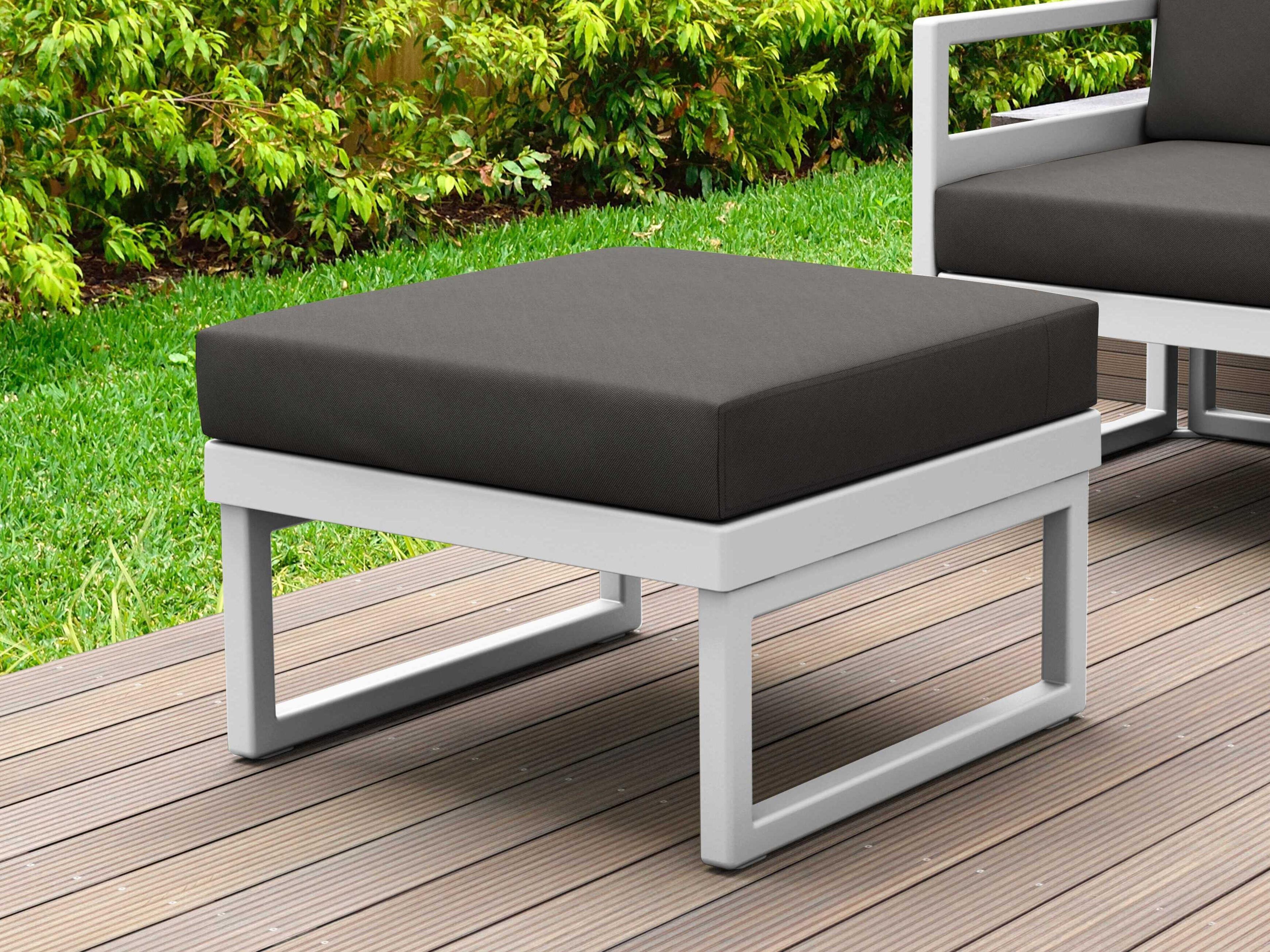 Compamia Mykonos White Resin Cushion Ottoman