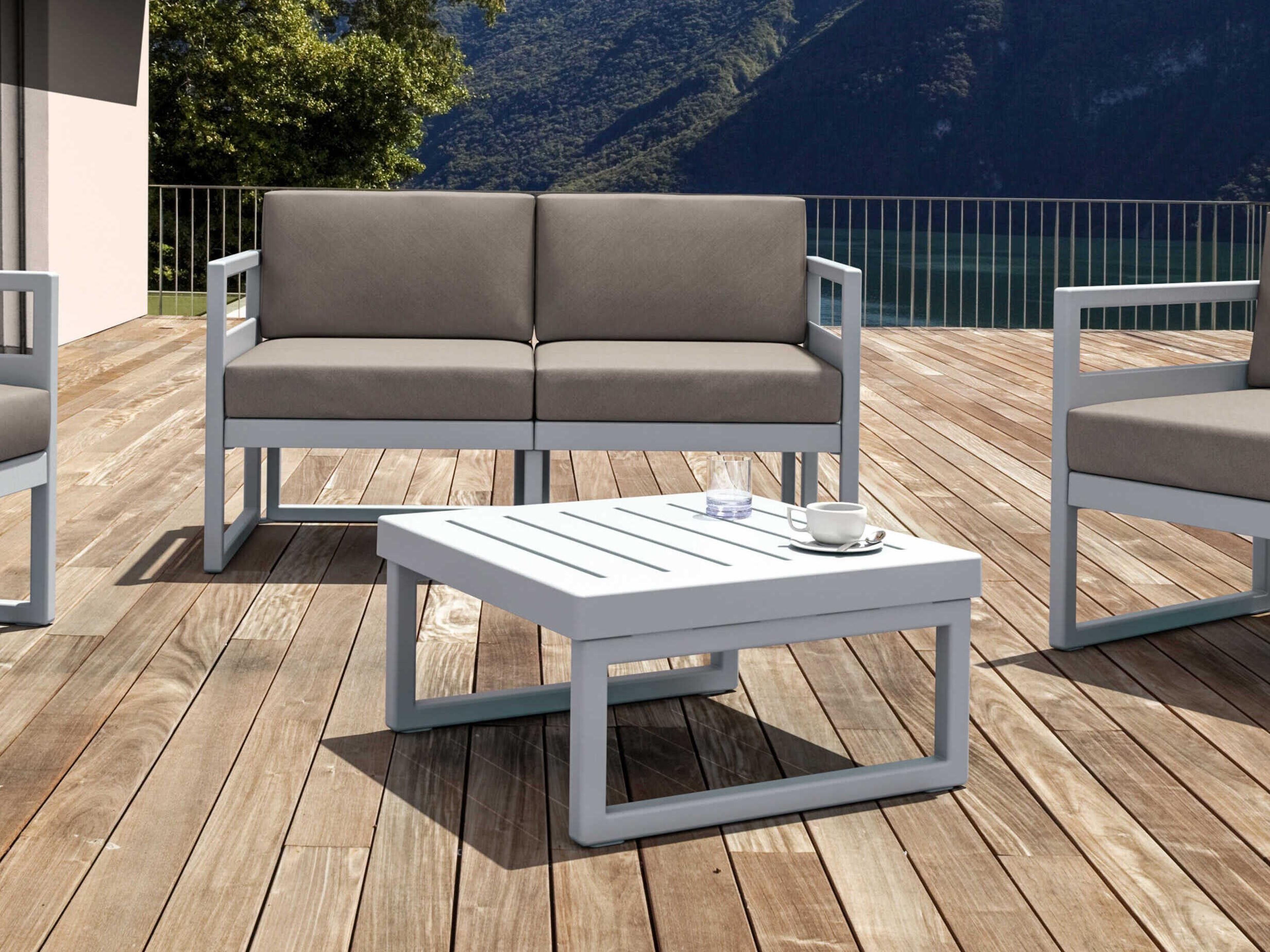 Compamia Mykonos Silver Resin Square Coffee Table