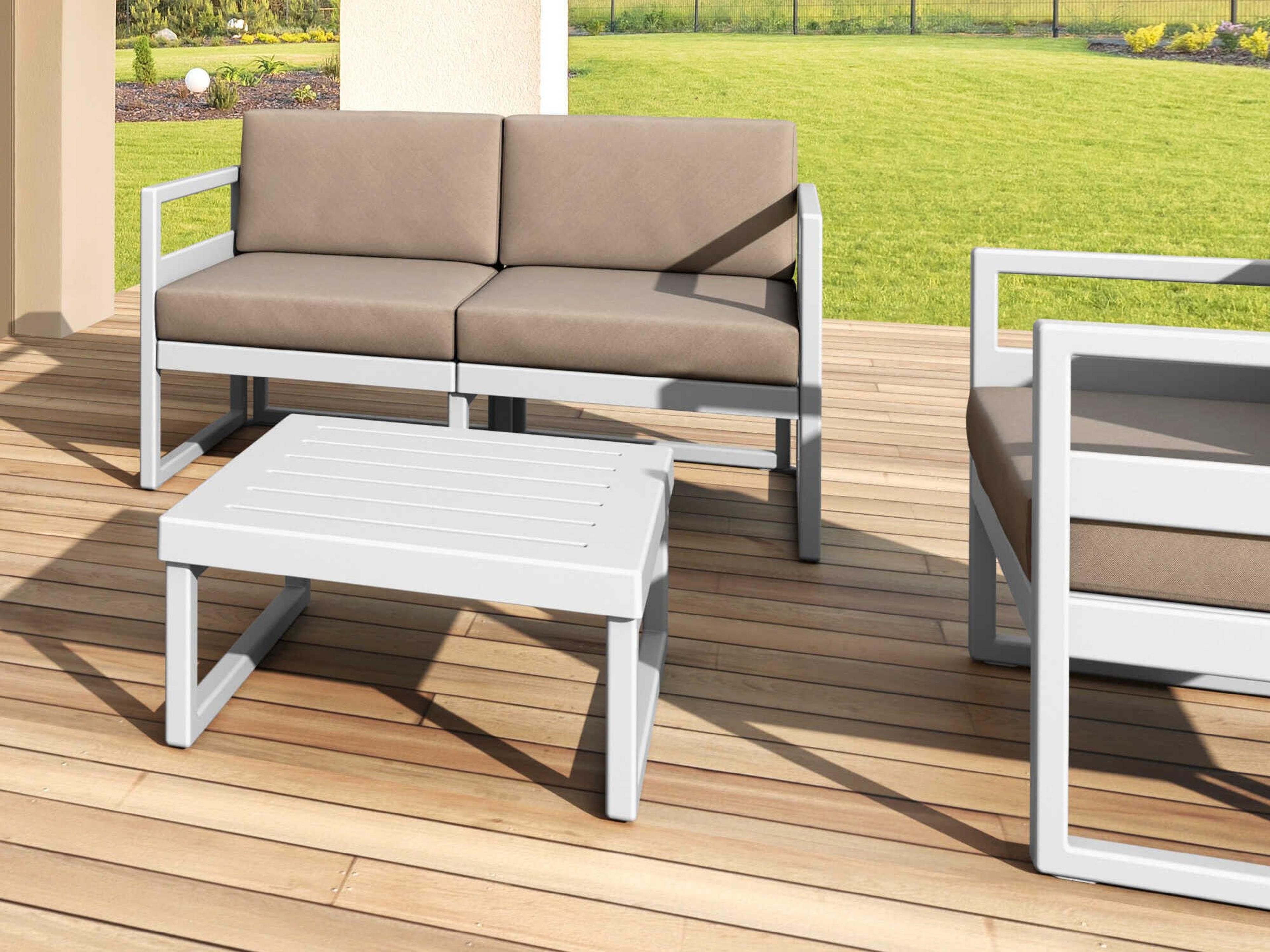 Compamia Mykonos Silver Resin Square Coffee Table