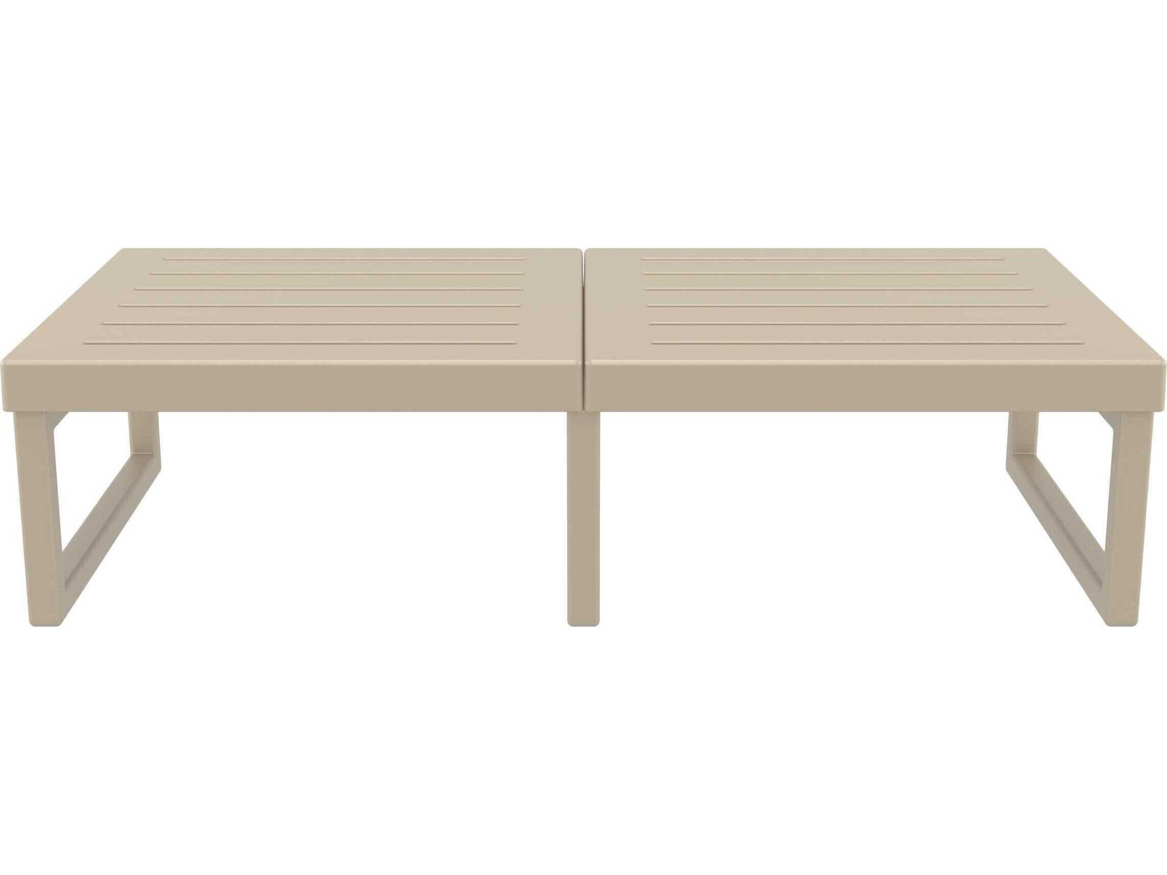 Compamia Mykonos Taupe Resin Rectangular Coffee Table