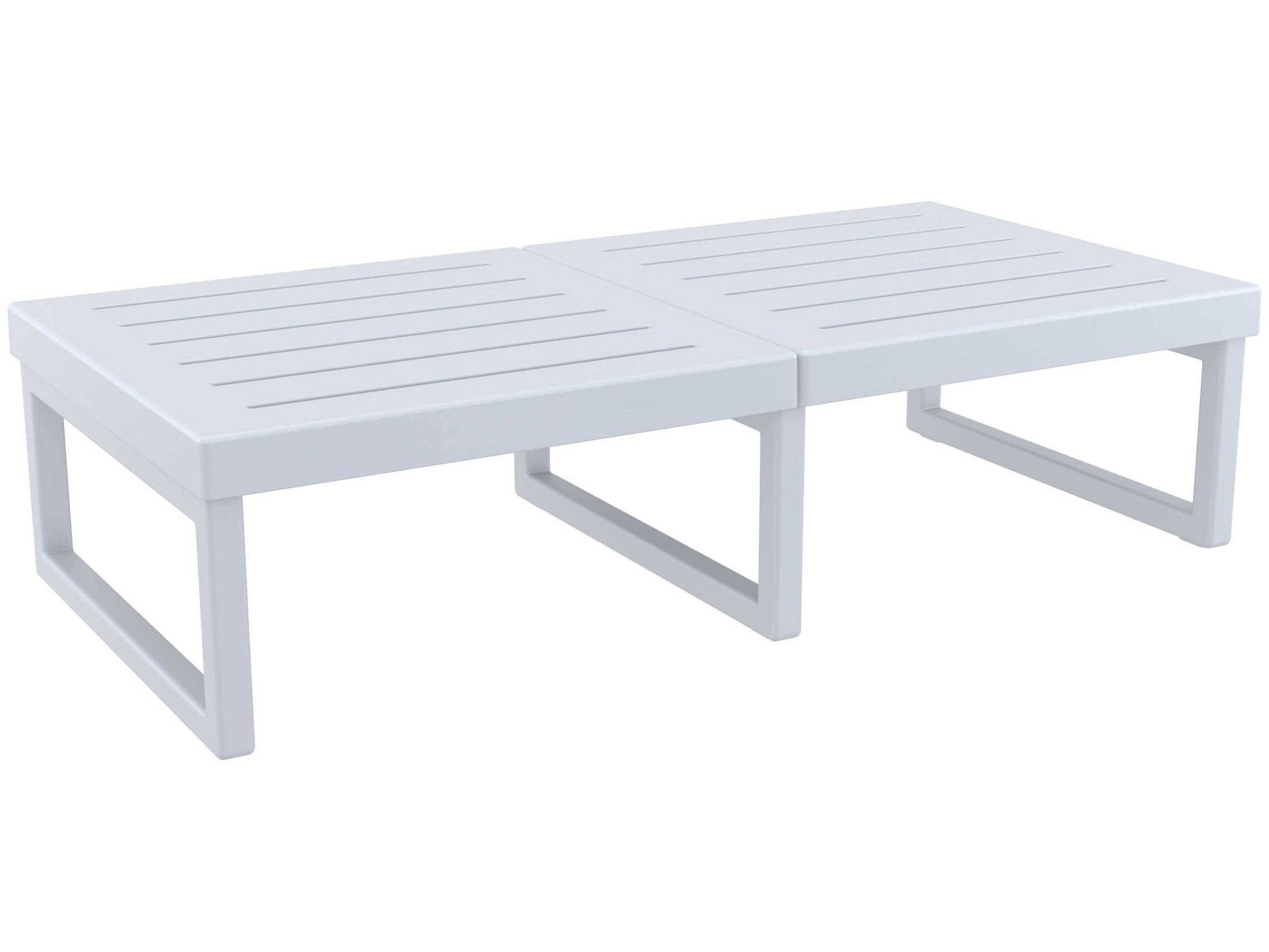 Mykonos Silver Resin Rectangular Coffee Table