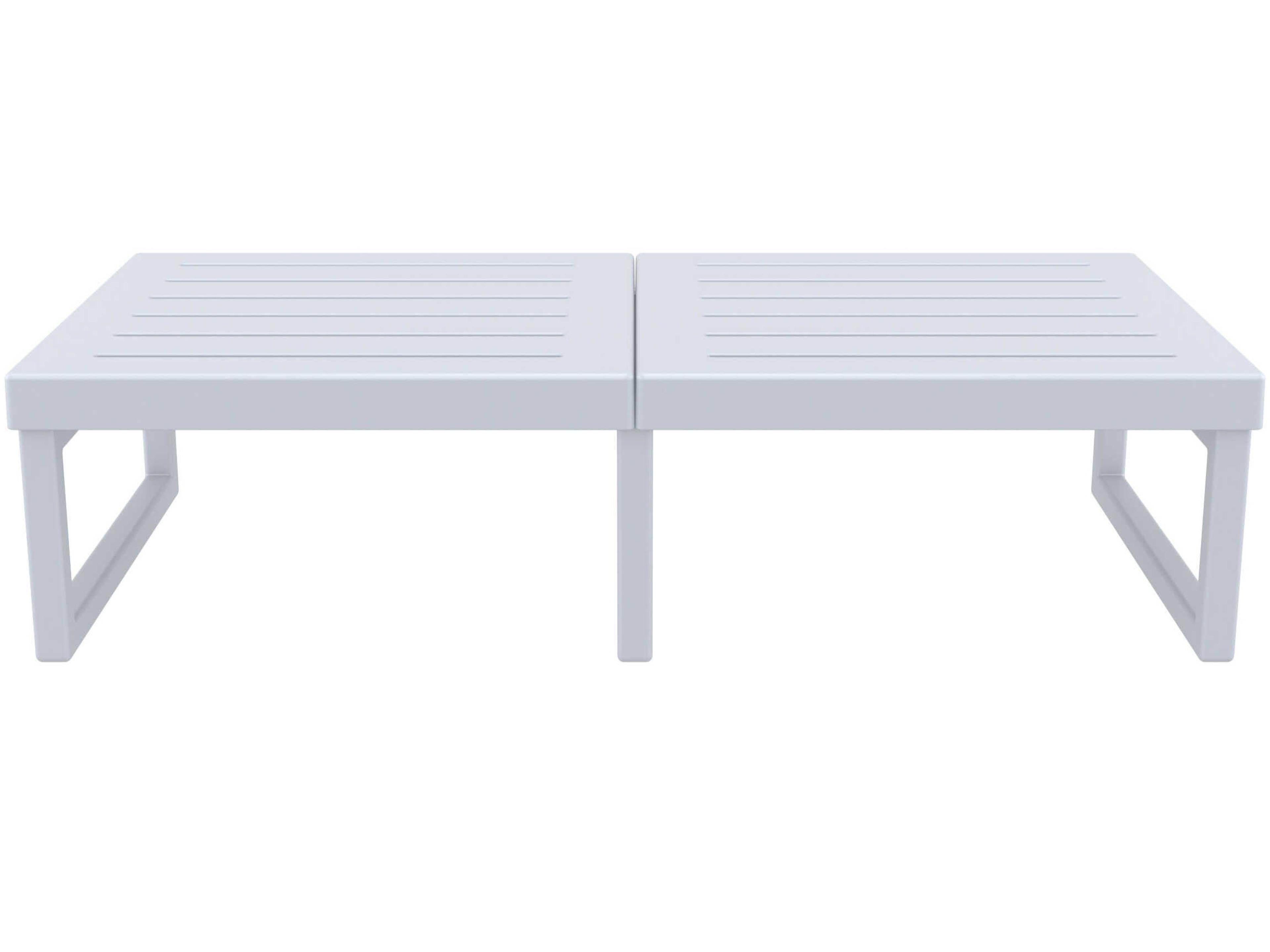 Compamia Mykonos Silver Resin Rectangular Coffee Table