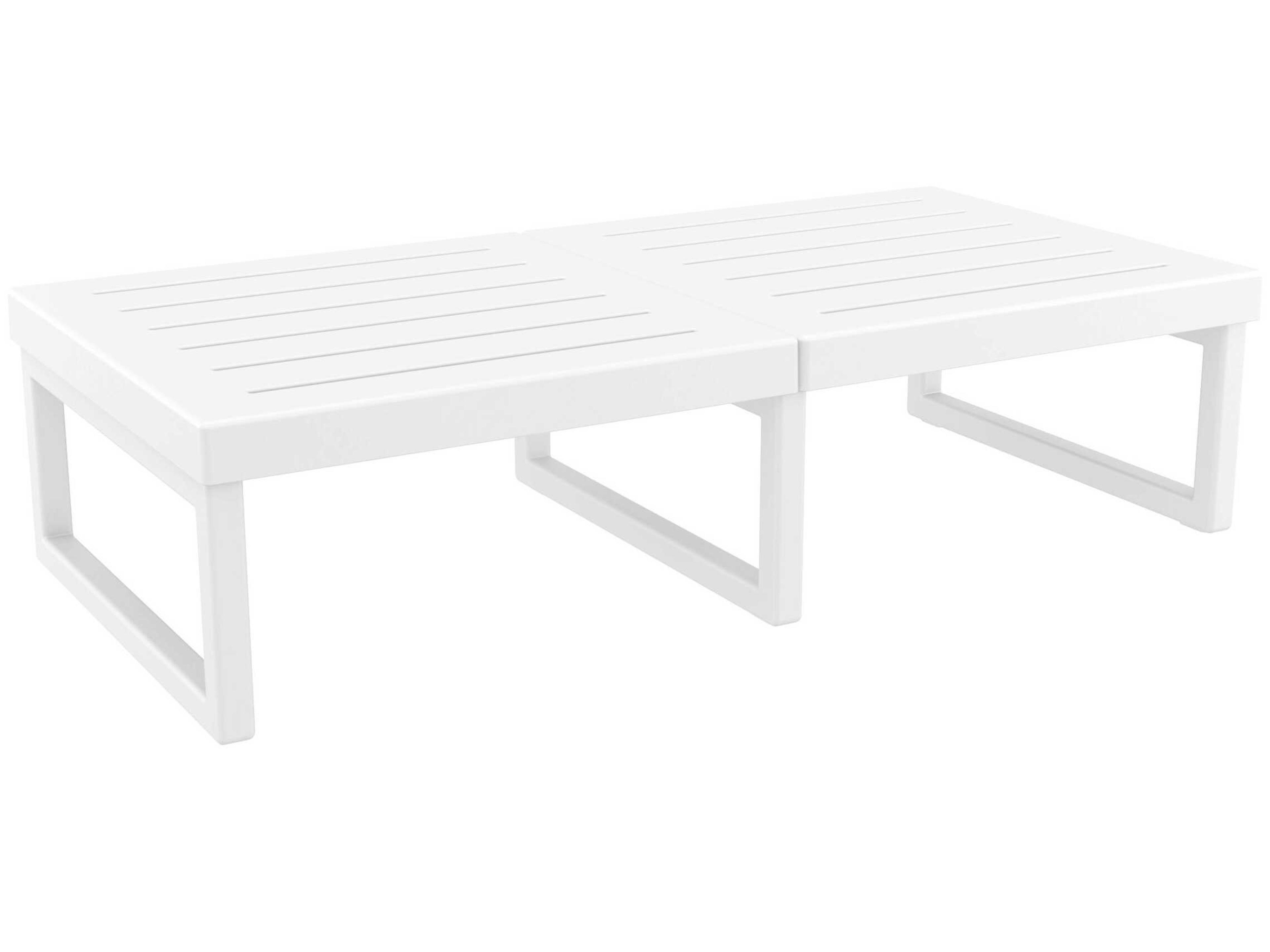 Mykonos White Resin Rectangular Coffee Table
