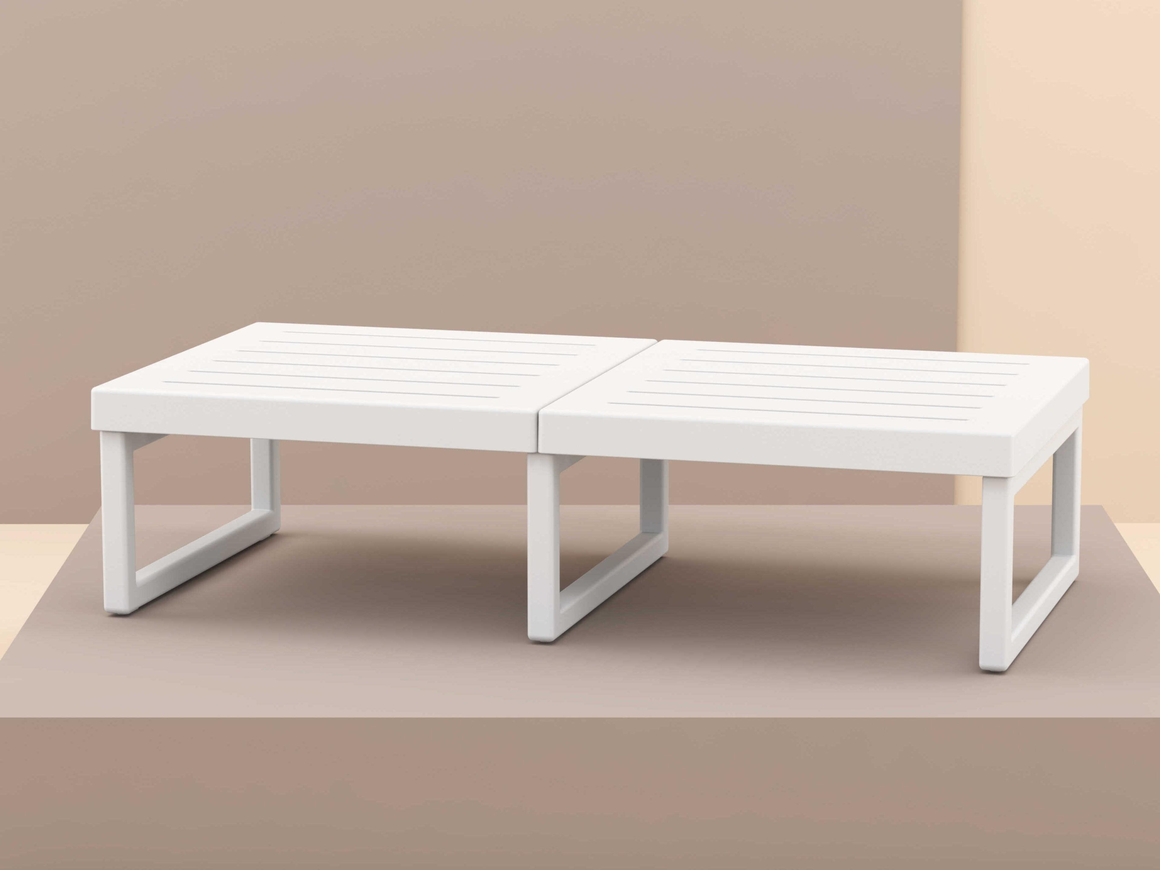 Compamia Mykonos White Resin Rectangular Coffee Table