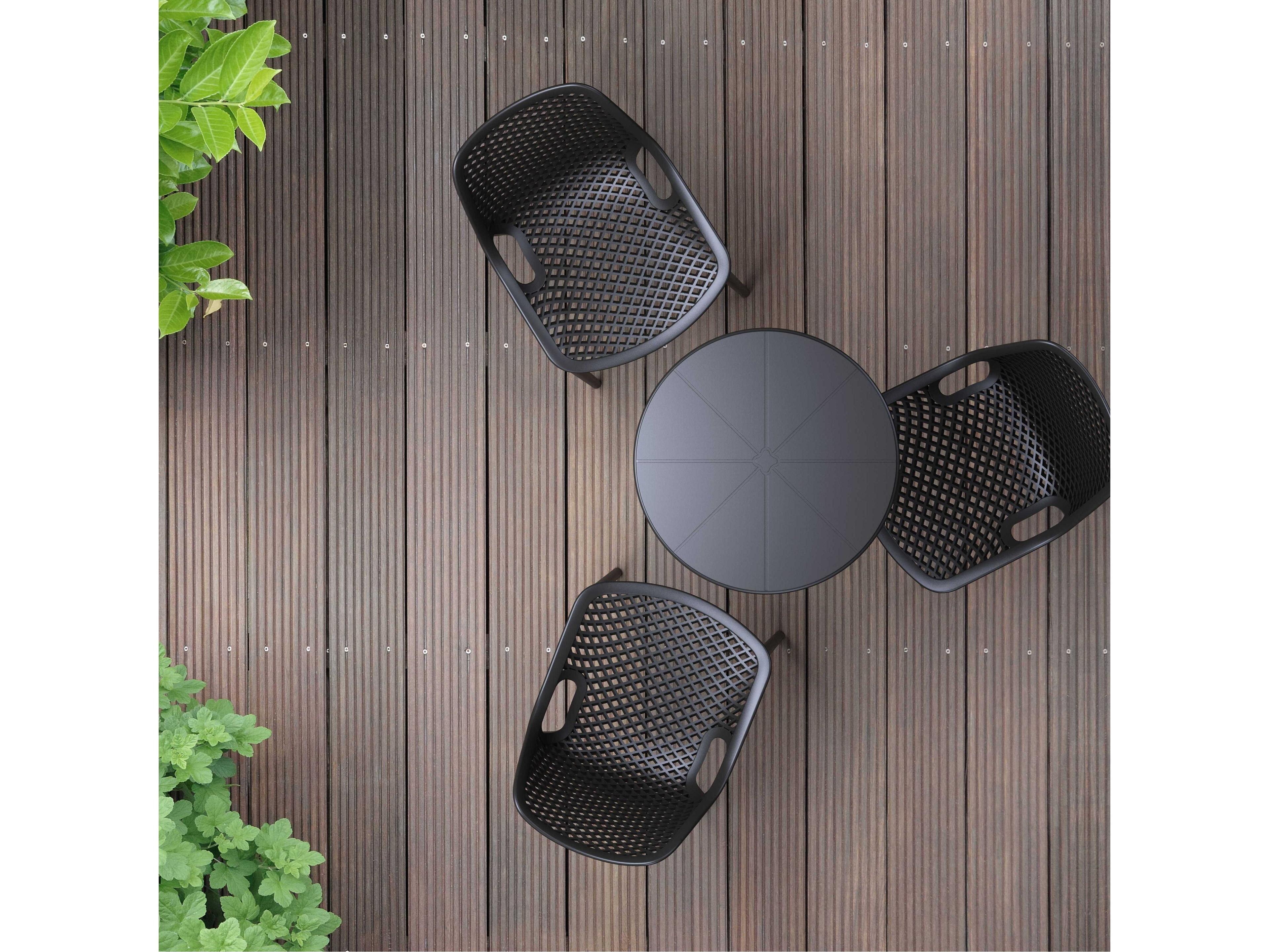 Compamia Octopus Black Polypropylene Round Bistro Table