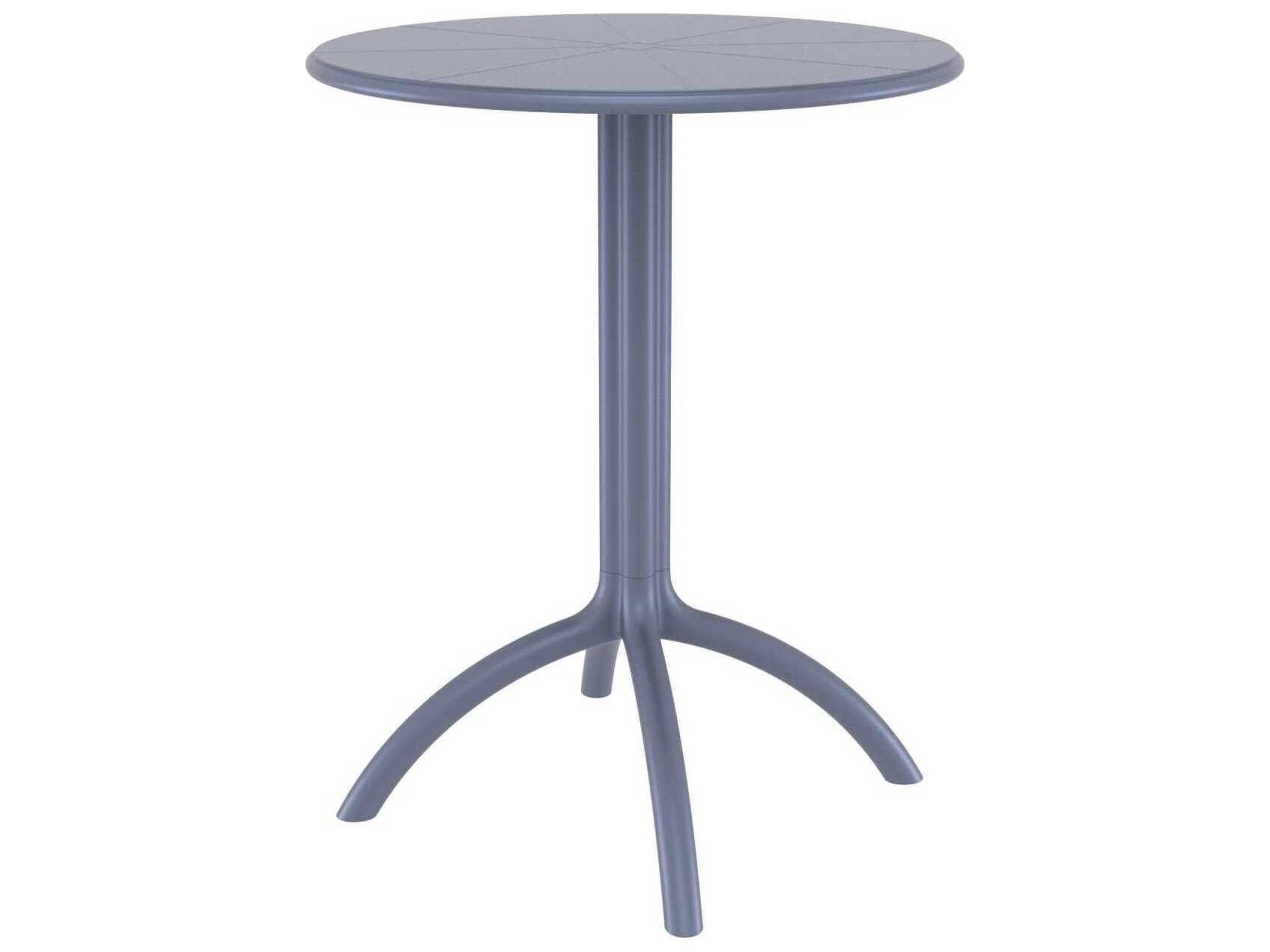 Octopus Dark Gray Polypropylene Round Bistro Table