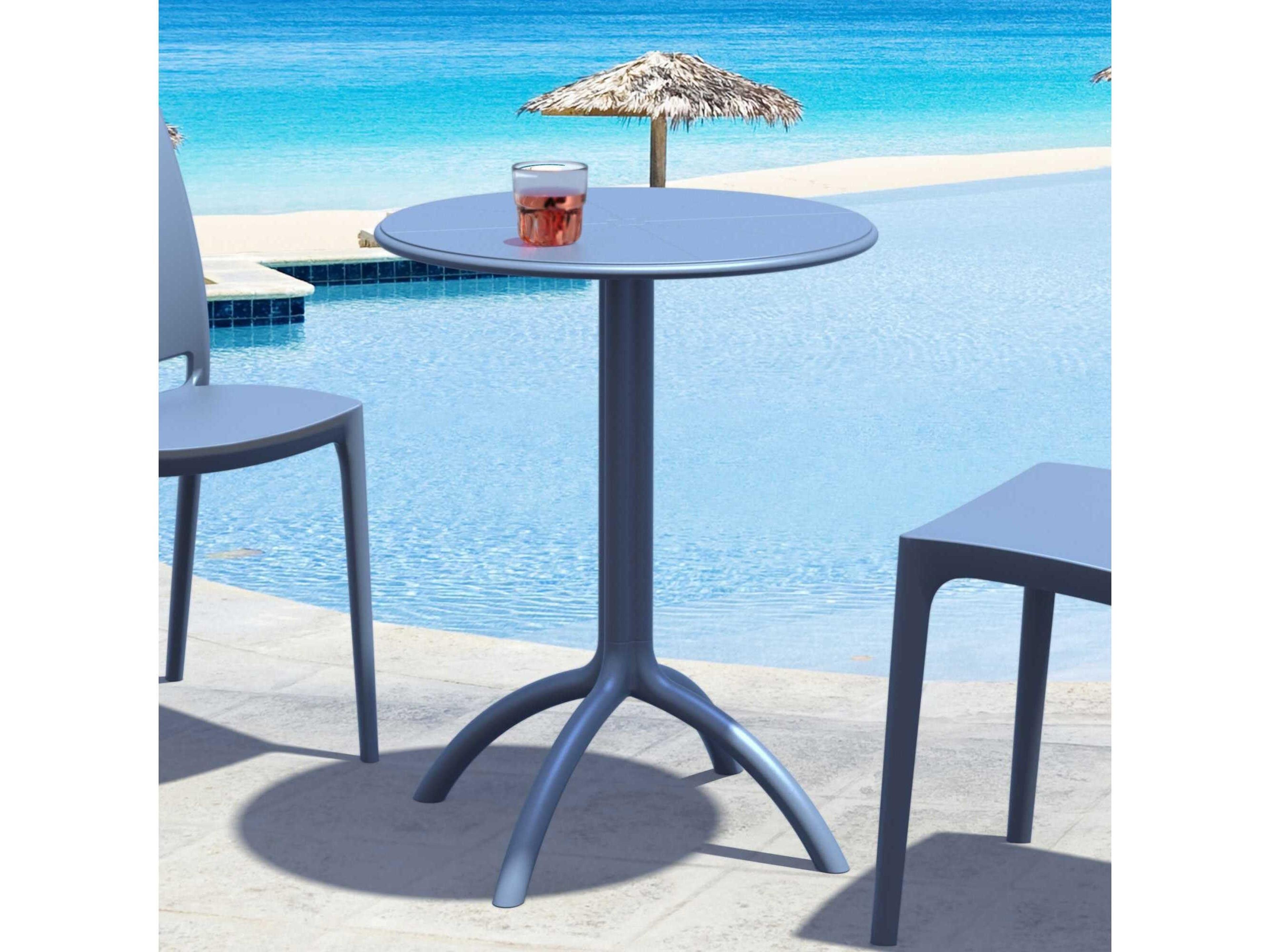 Compamia Octopus Dark Gray Polypropylene Round Bistro Table