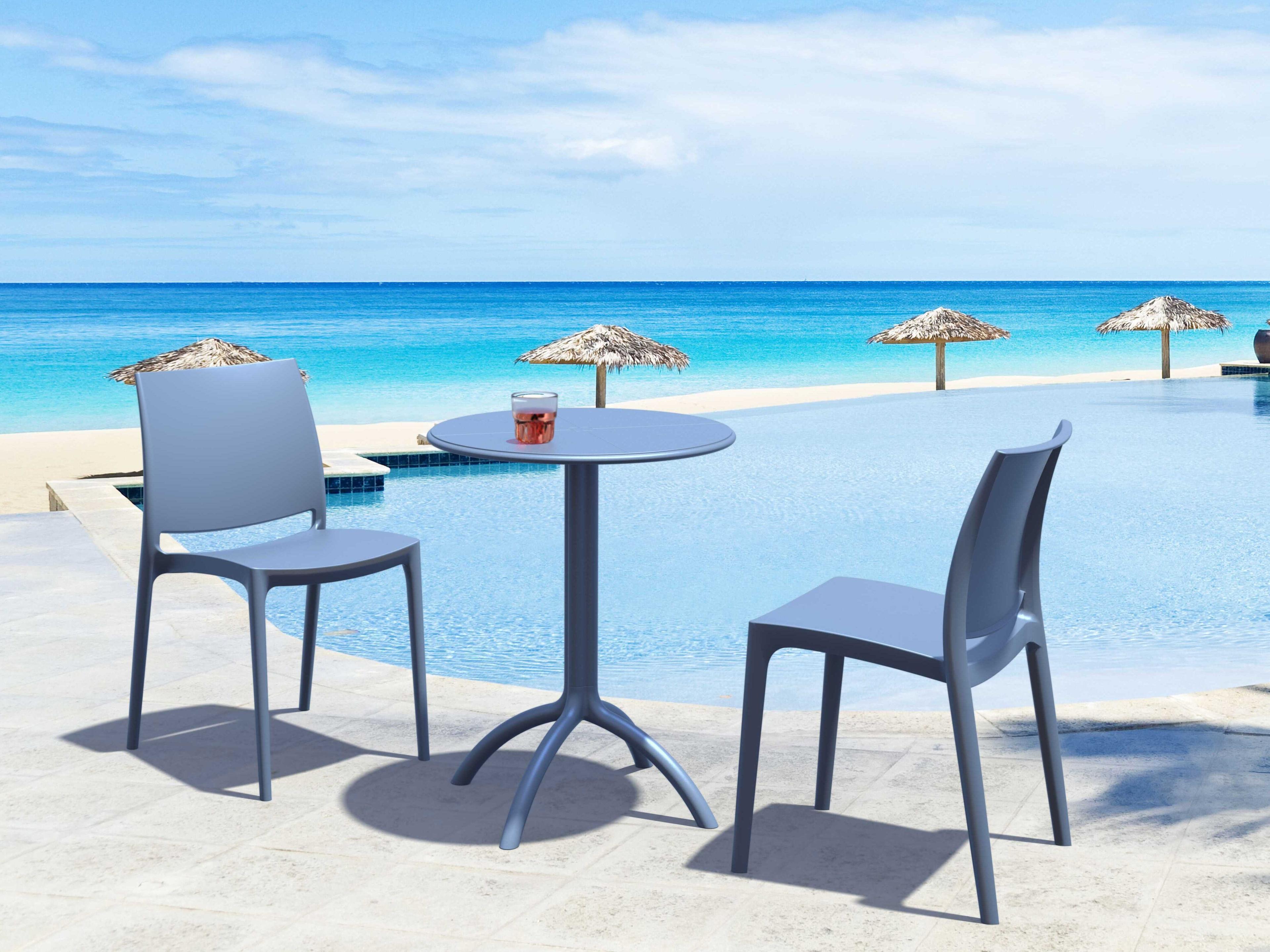 Compamia Octopus Dark Gray Polypropylene Round Bistro Table