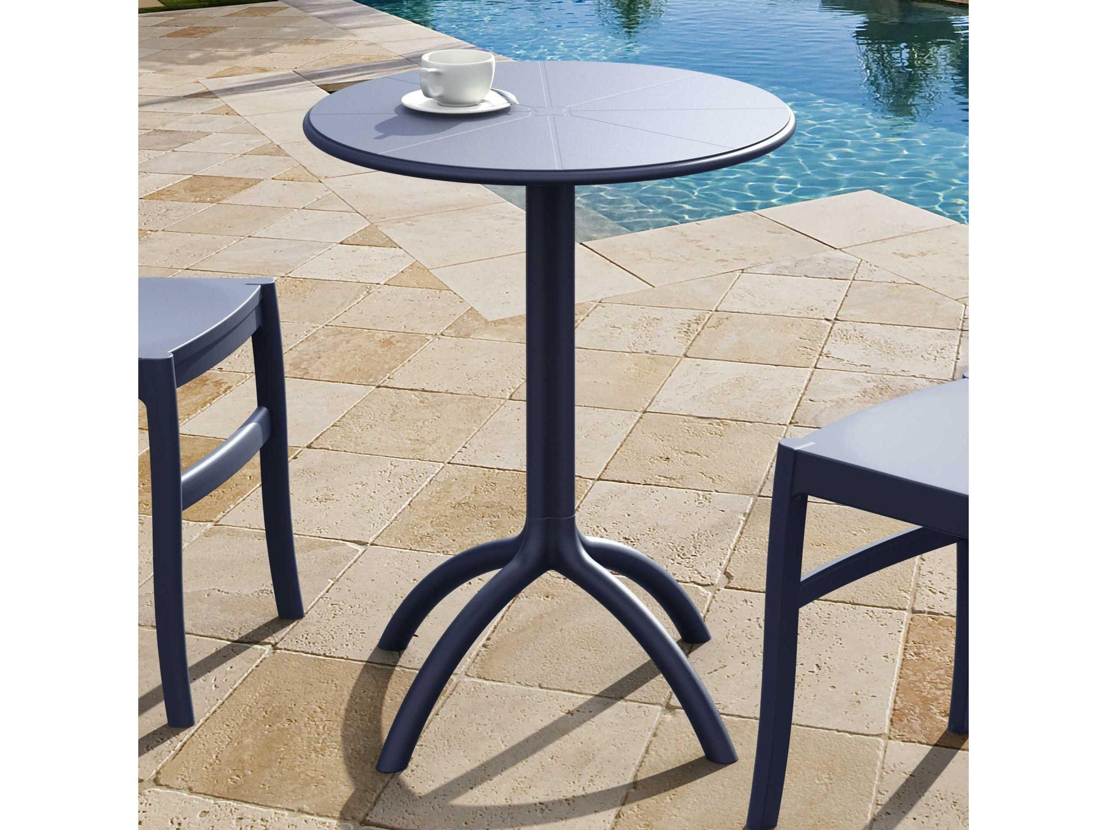 Compamia Octopus Dark Gray Polypropylene Round Bistro Table