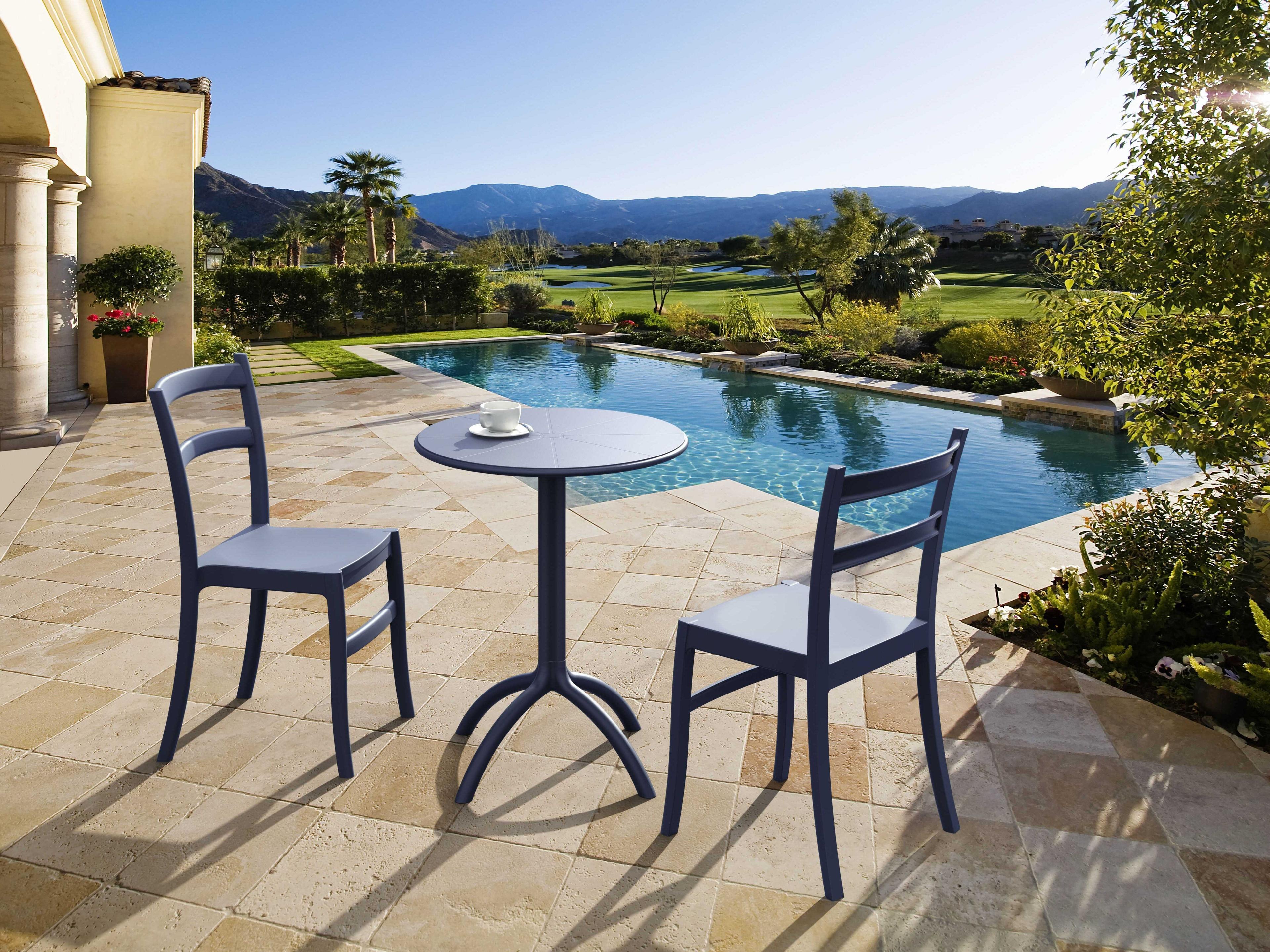 Compamia Octopus Dark Gray Polypropylene Round Bistro Table