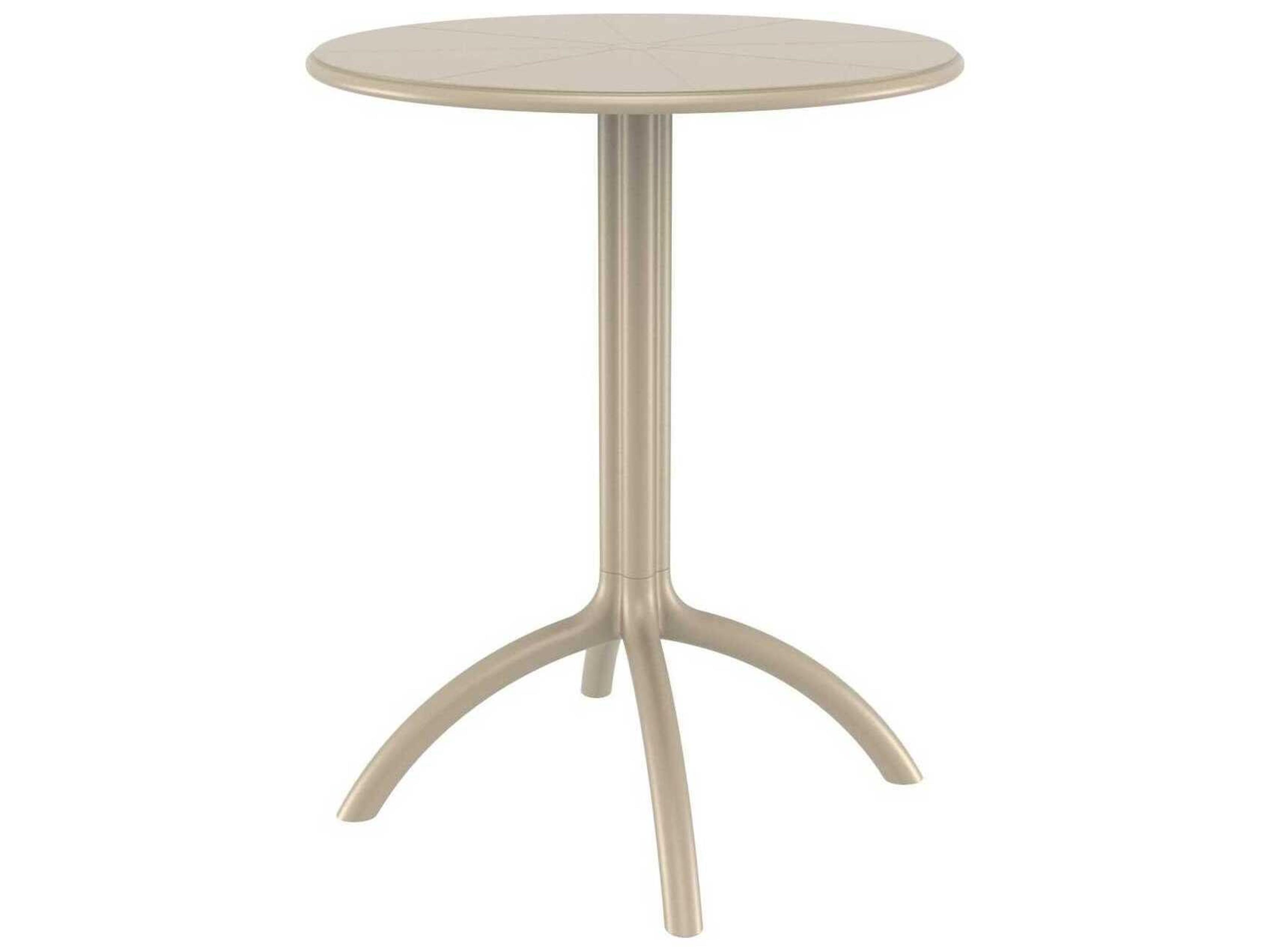 Octopus Taupe Polypropylene Round Bistro Table