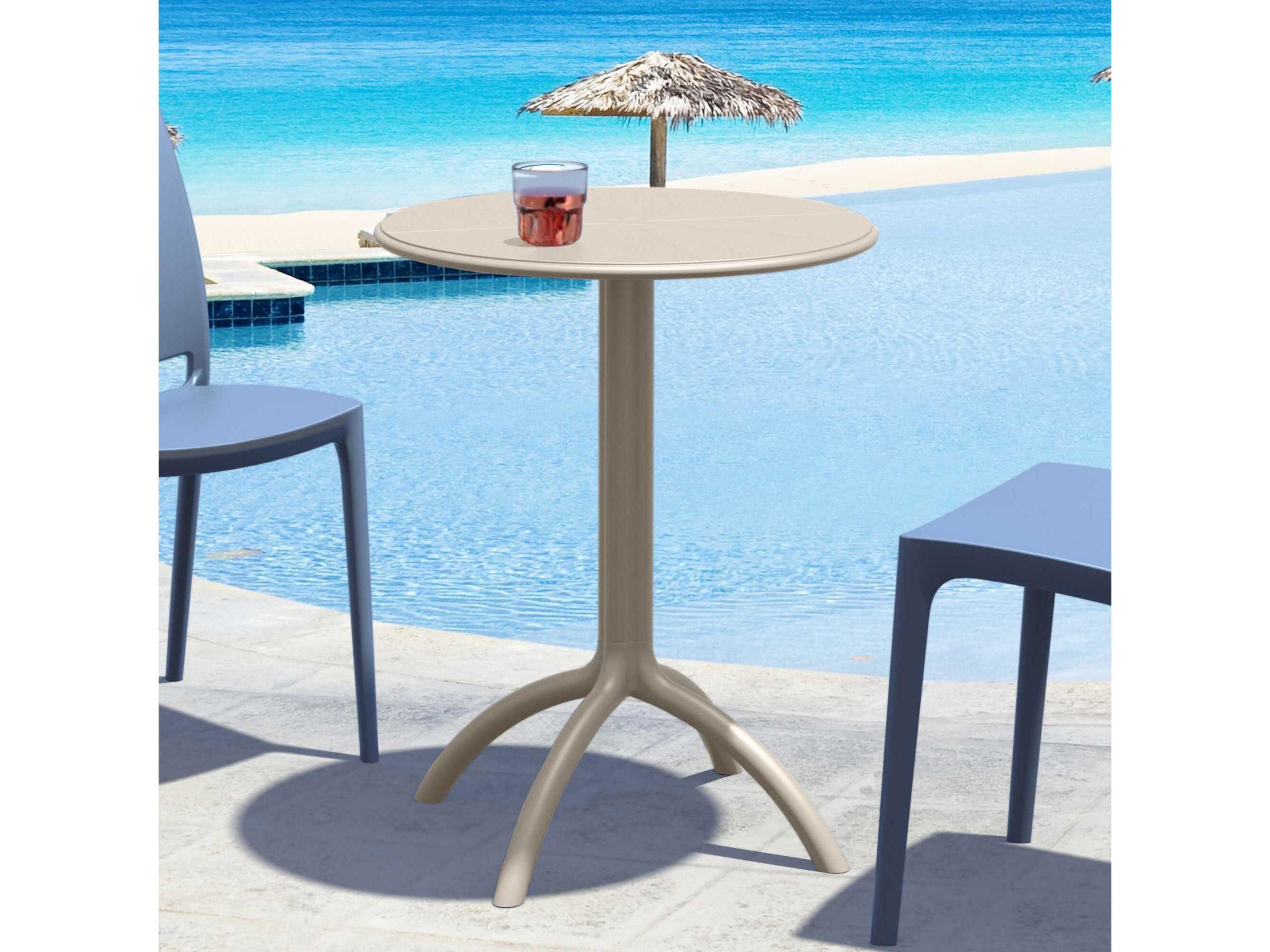 Compamia Octopus Taupe Polypropylene Round Bistro Table