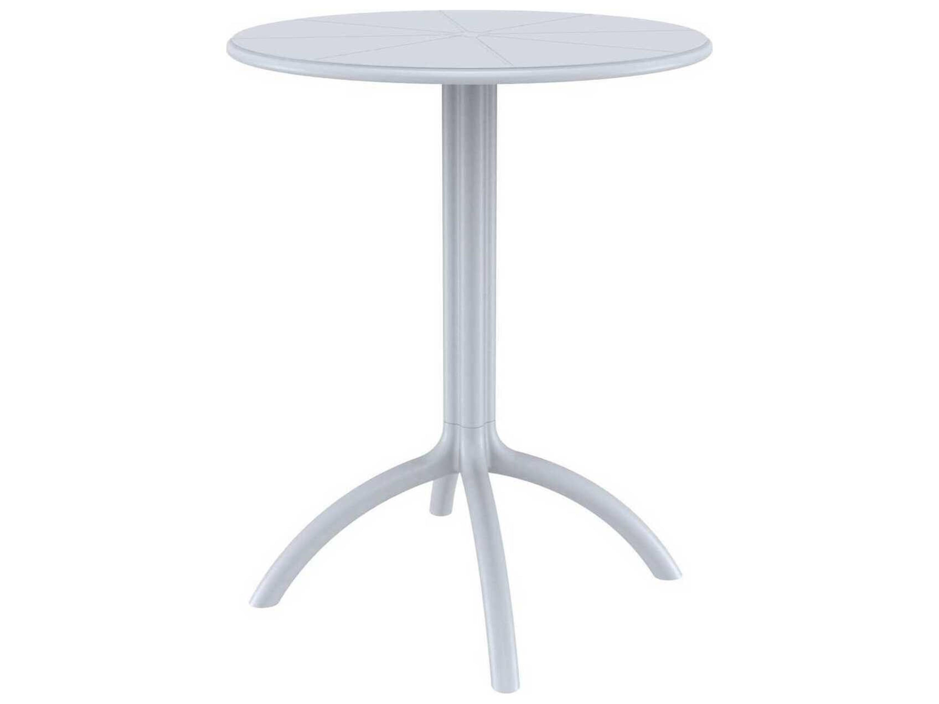 Octopus Silver Polypropylene Round Bistro Table