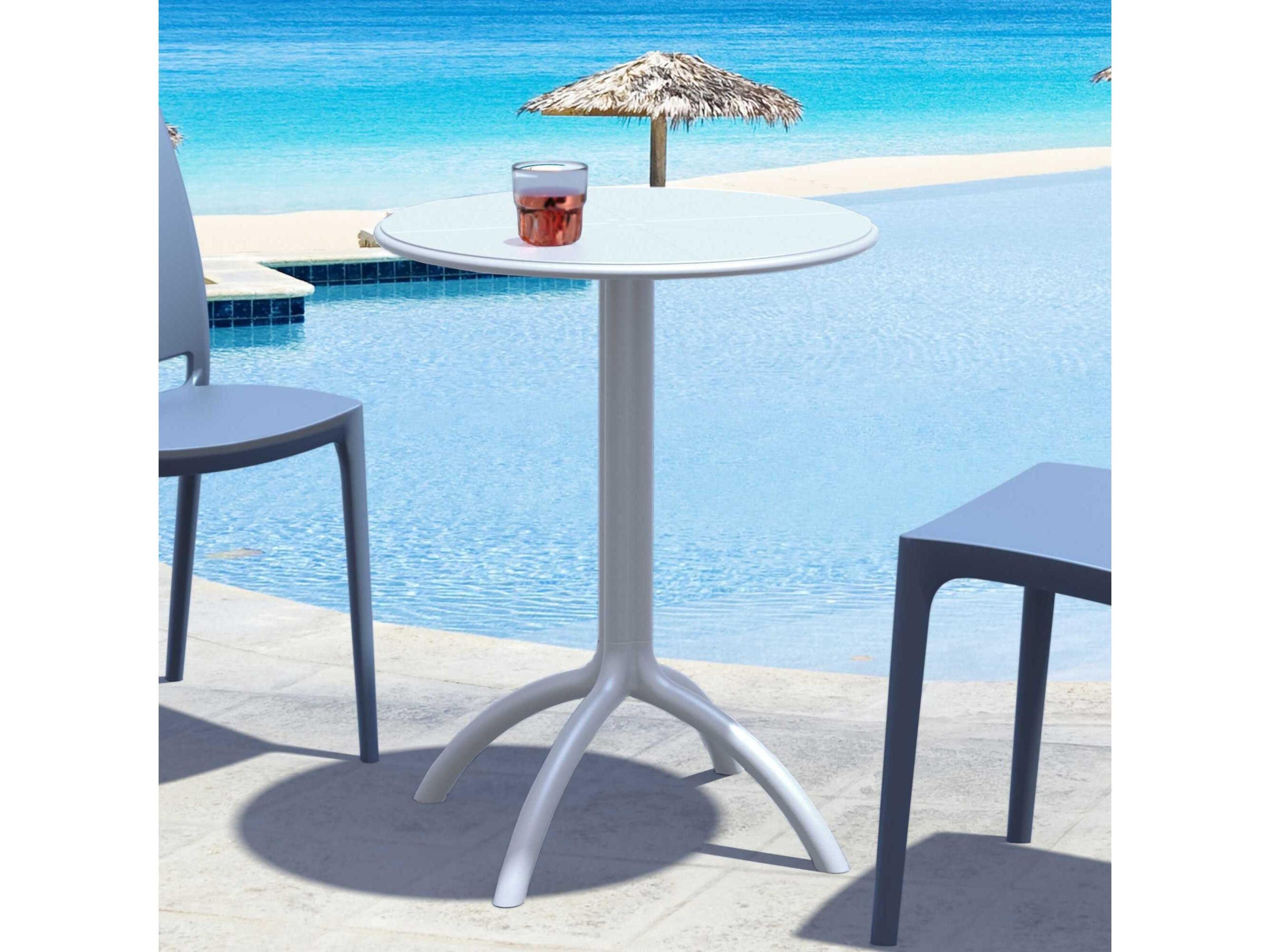 Compamia Octopus Silver Polypropylene Round Bistro Table