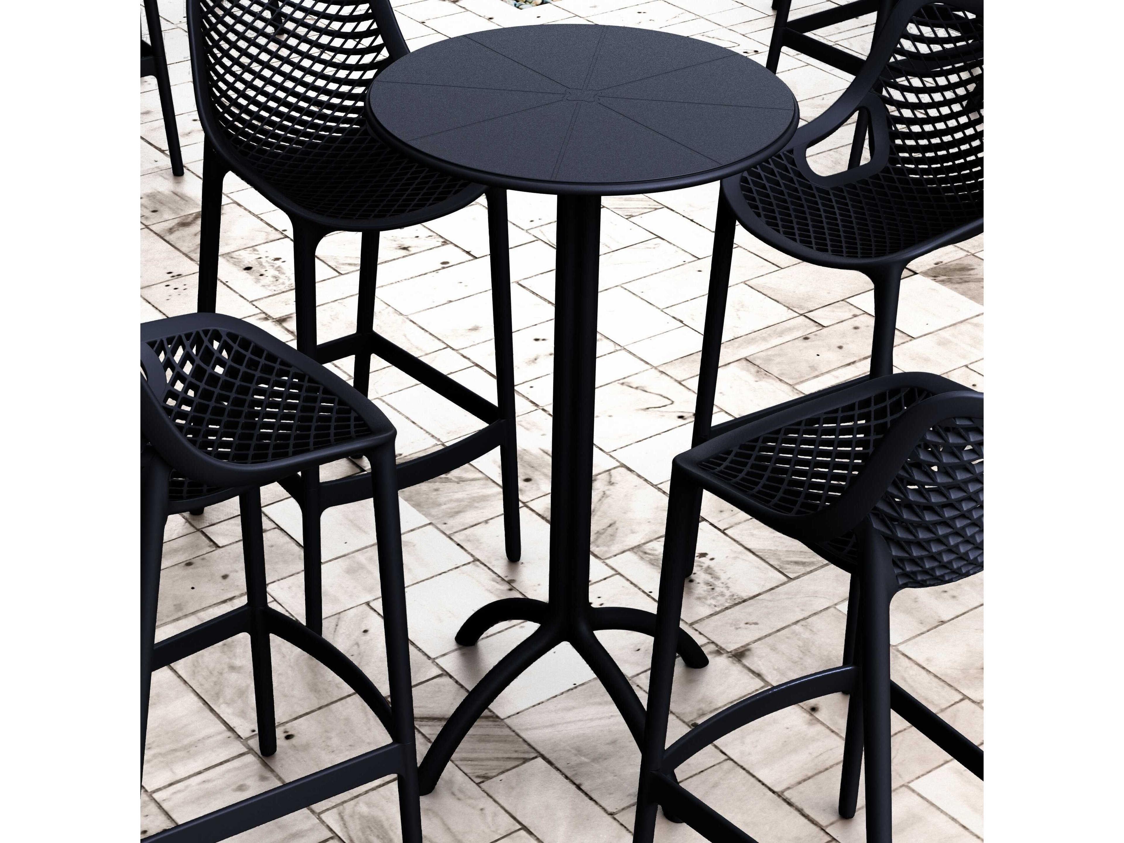Compamia Octopus Black Polypropylene Round Bar Table