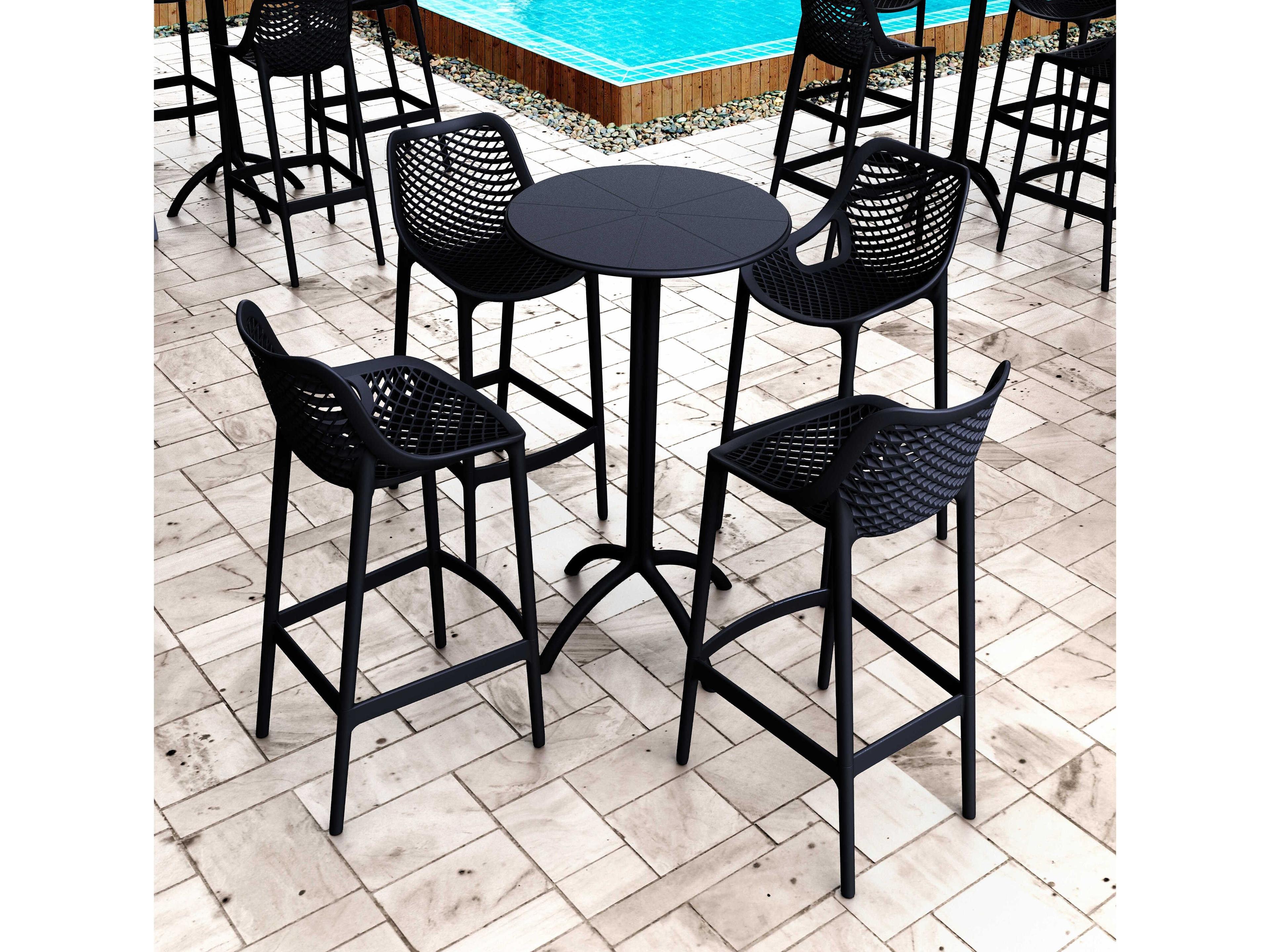 Compamia Octopus Black Polypropylene Round Bar Table