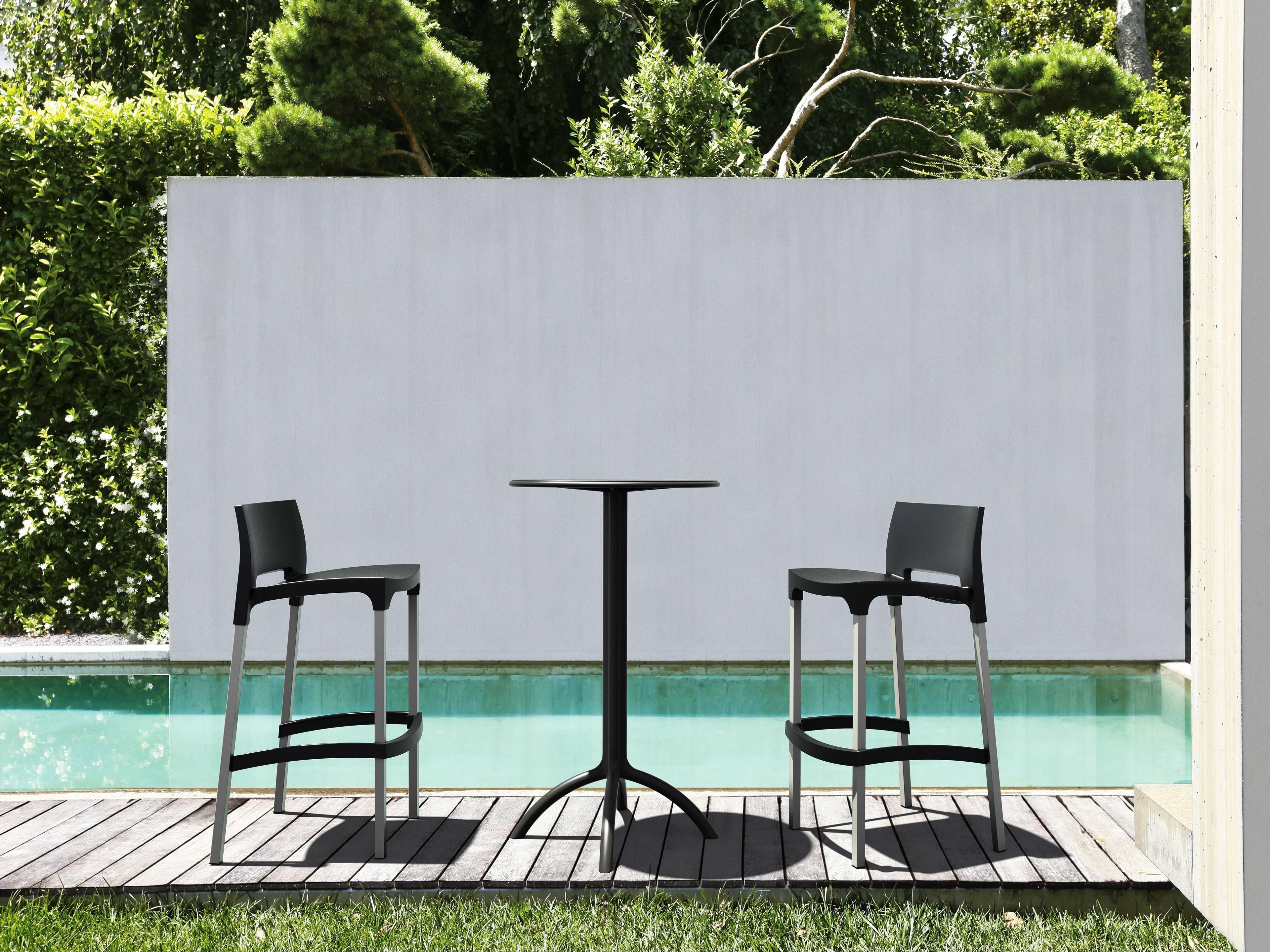 Compamia Octopus Black Polypropylene Round Bar Table