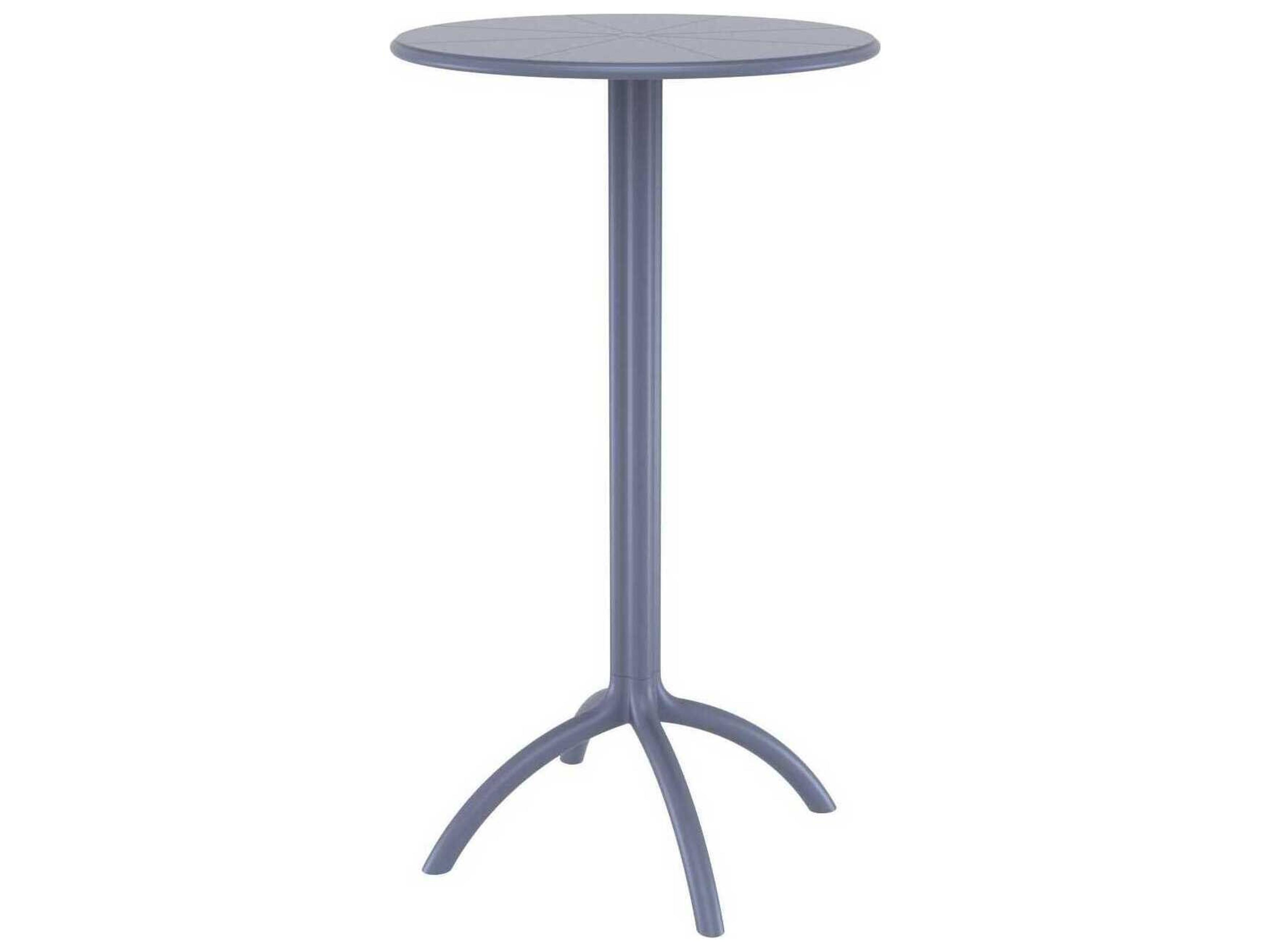 Octopus Dark Gray Polypropylene Round Bar Table