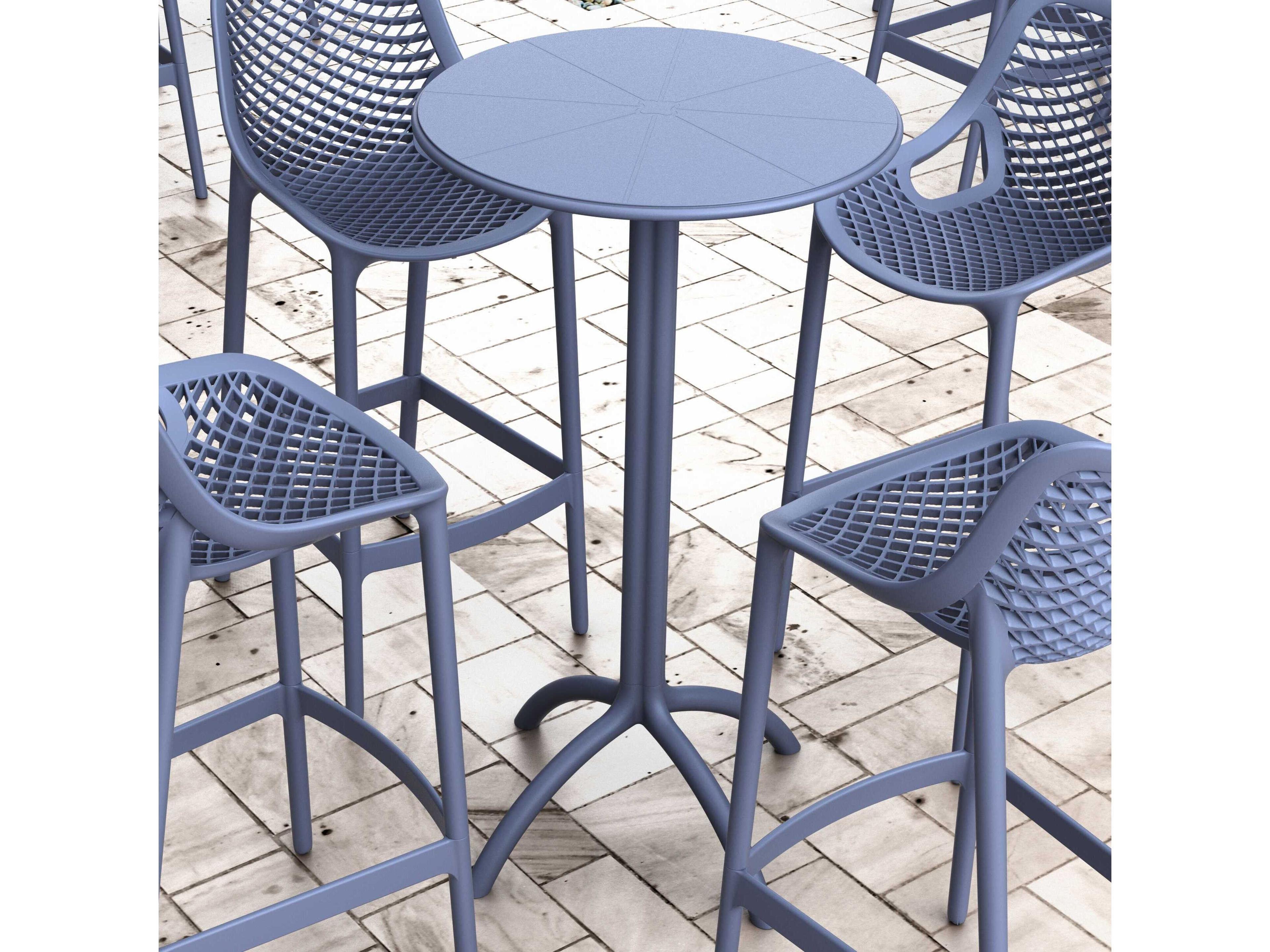 Compamia Octopus Dark Gray Polypropylene Round Bar Table
