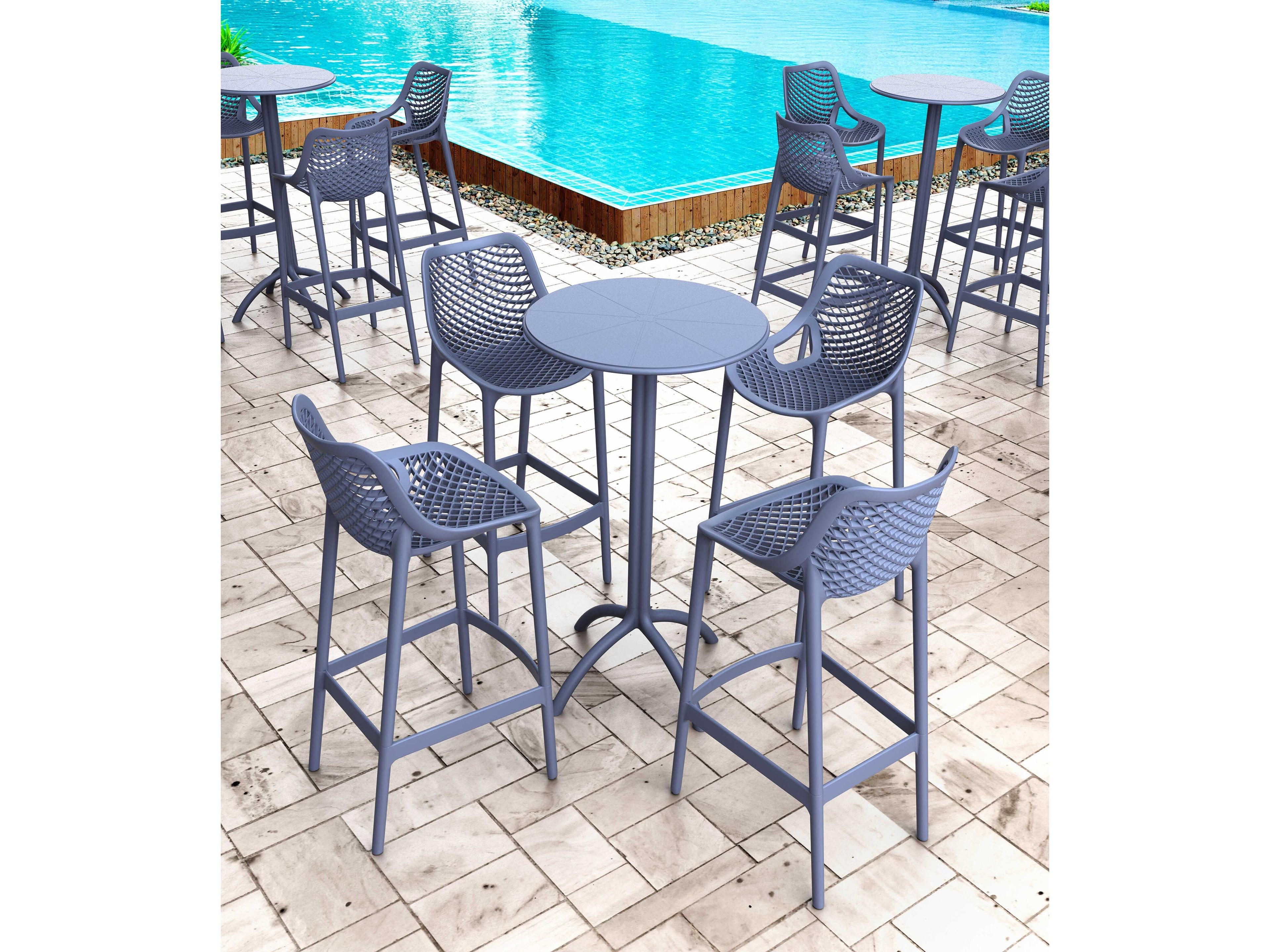 Compamia Octopus Dark Gray Polypropylene Round Bar Table