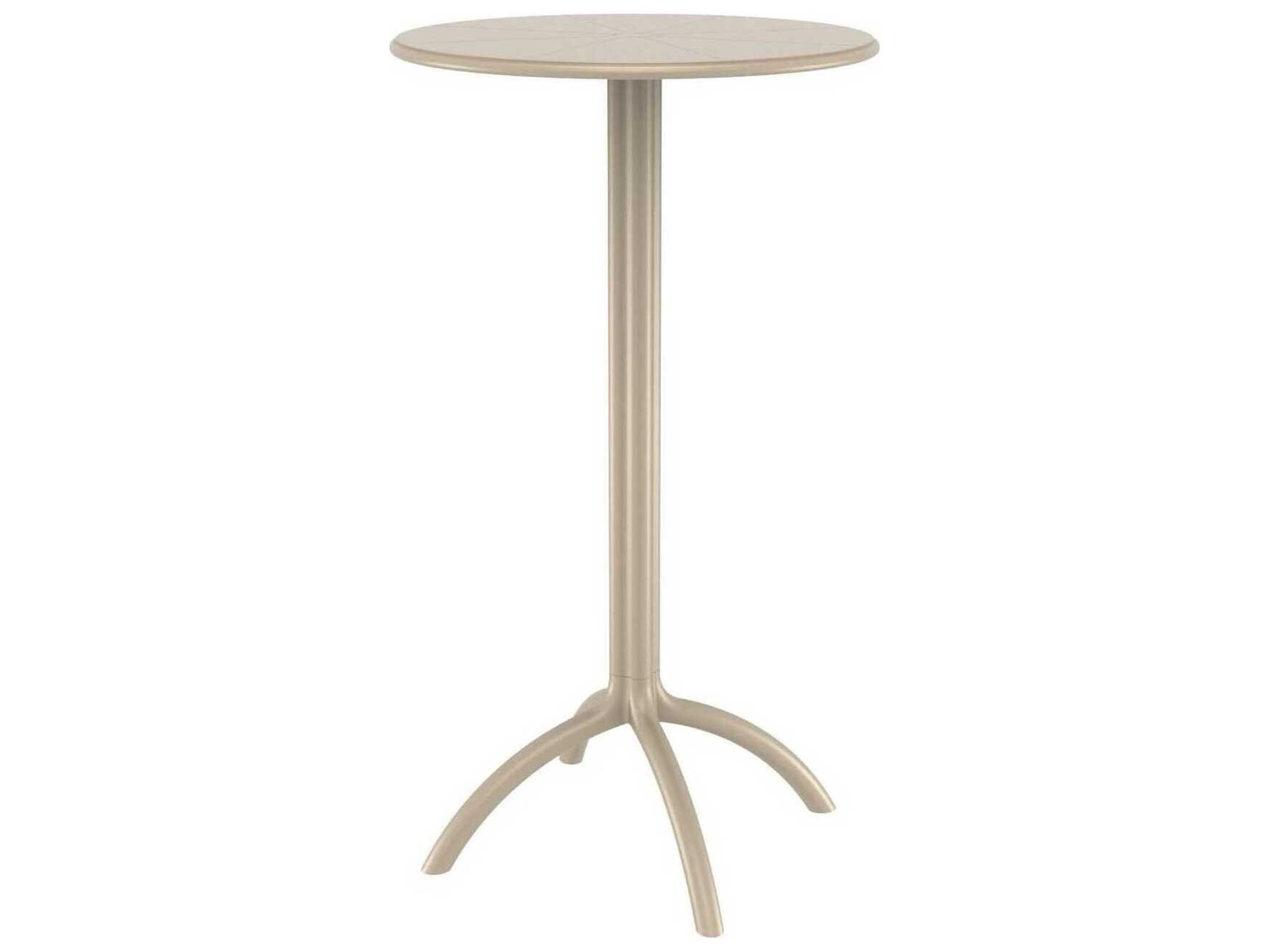 Octopus Taupe Polypropylene Round Bar Table