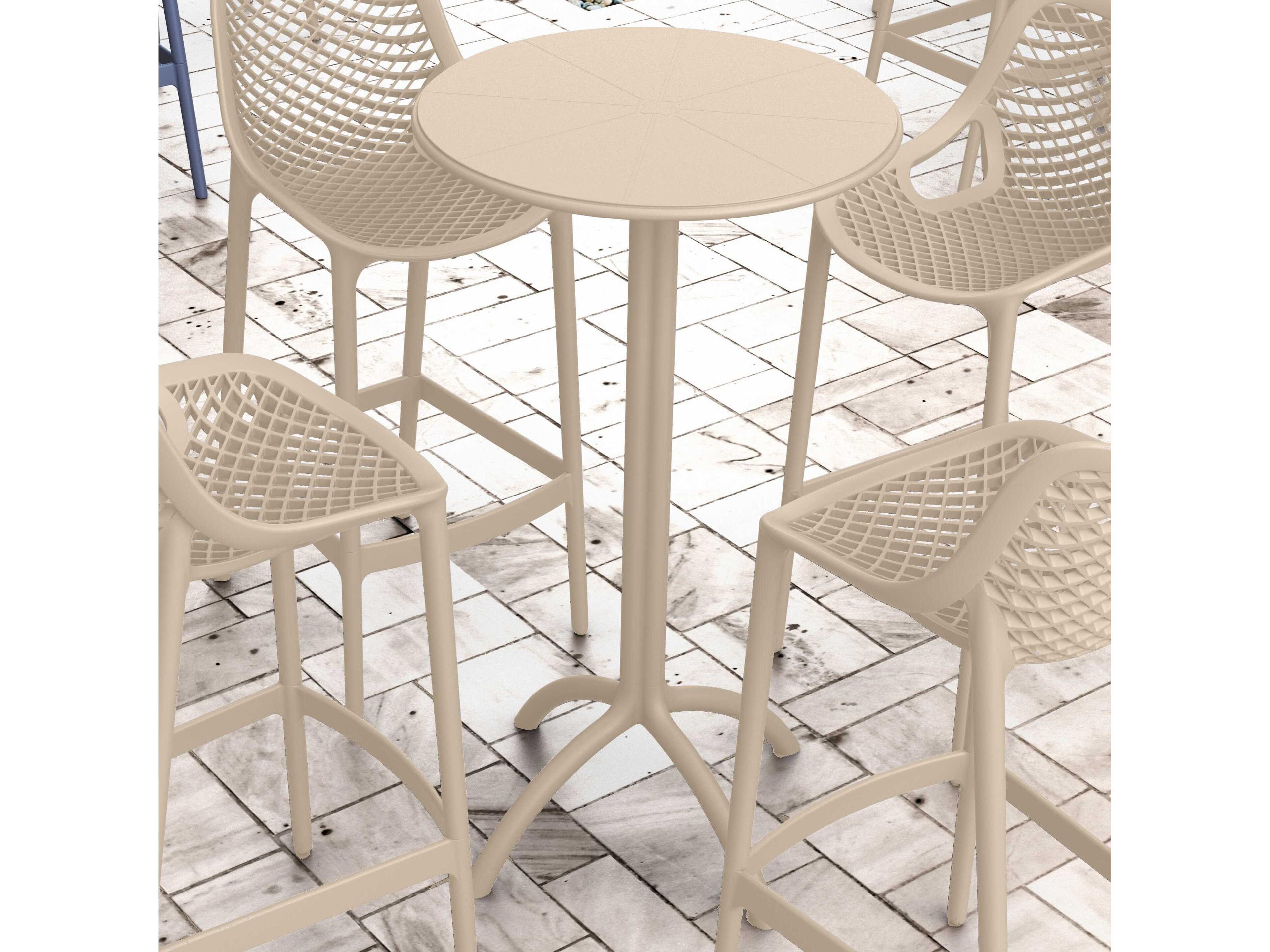 Compamia Octopus Taupe Polypropylene Round Bar Table