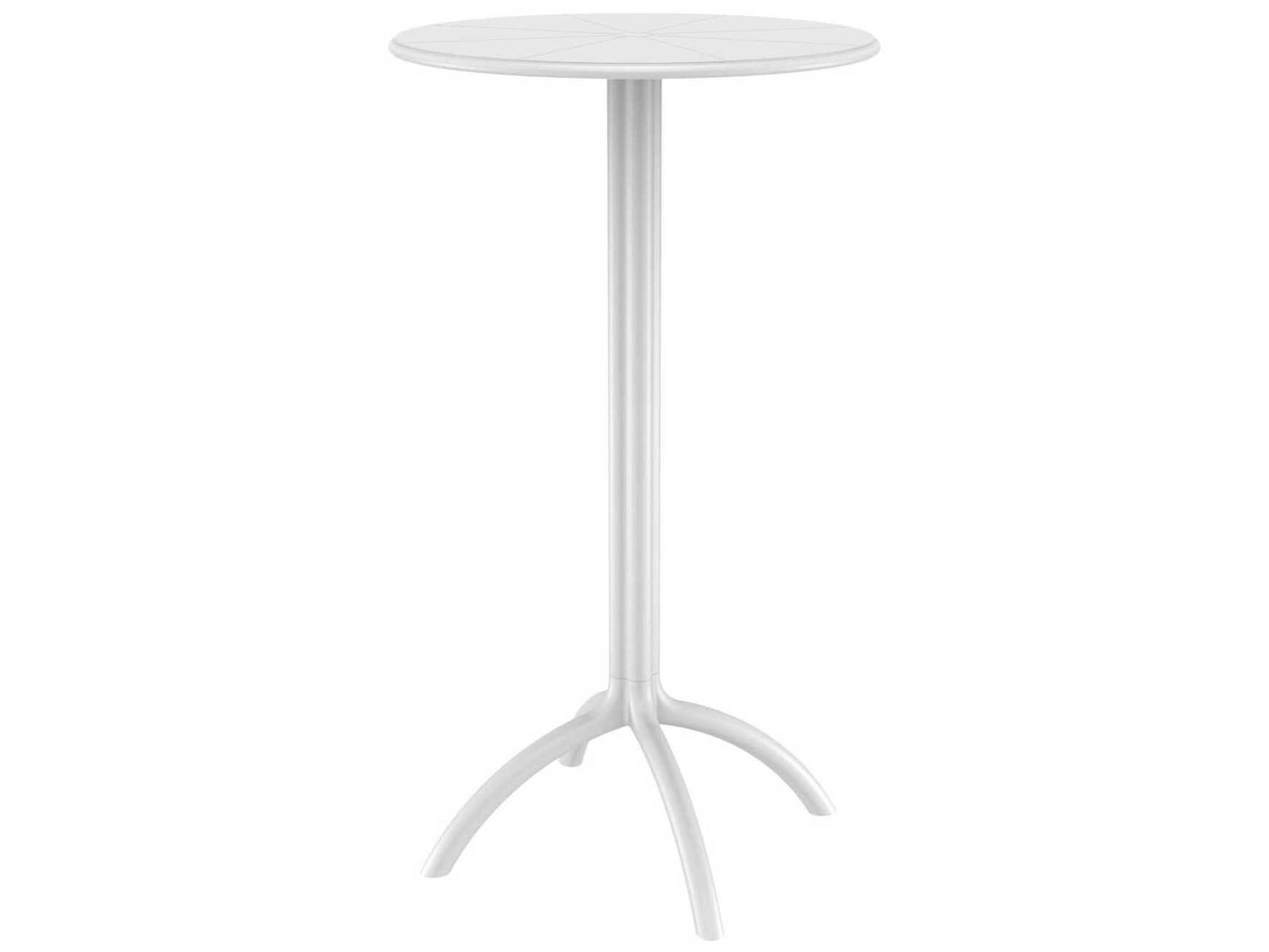 Octopus White Polypropylene Round Bar Table