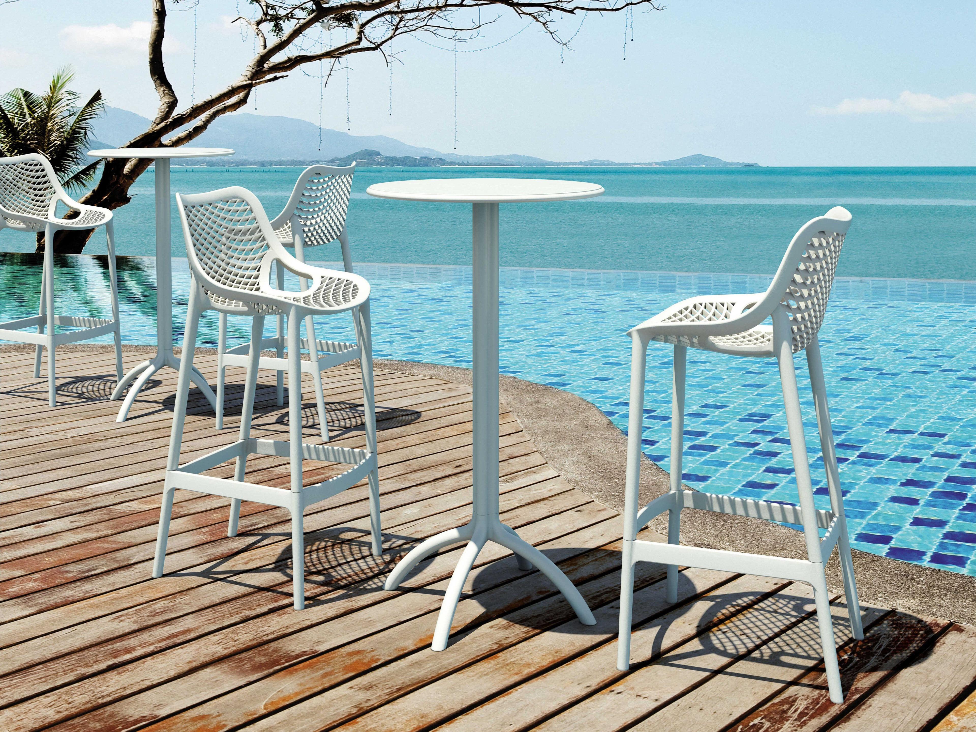 Compamia Octopus White Polypropylene Round Bar Table