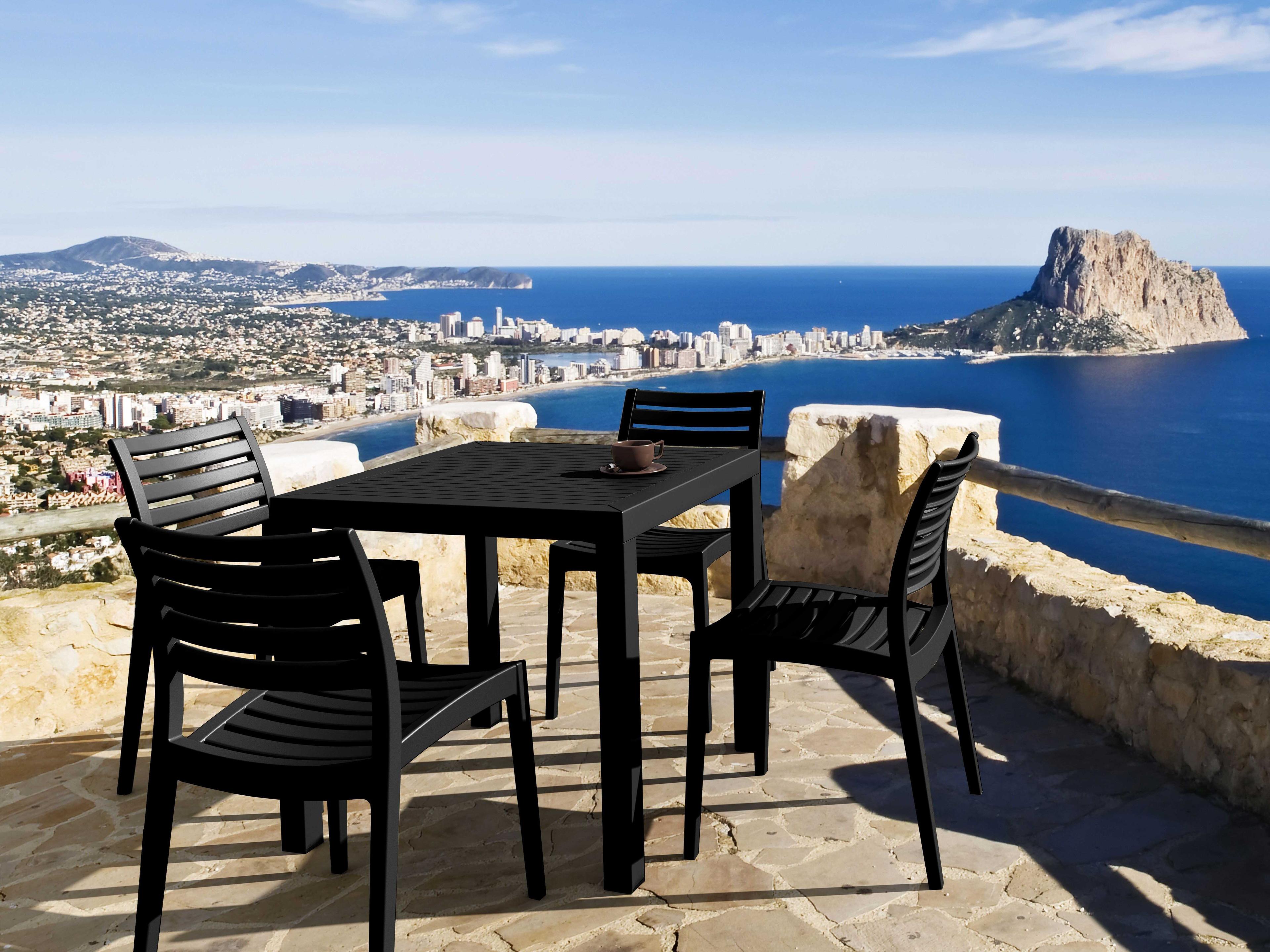 Ares Black Polypropylene Dining Set