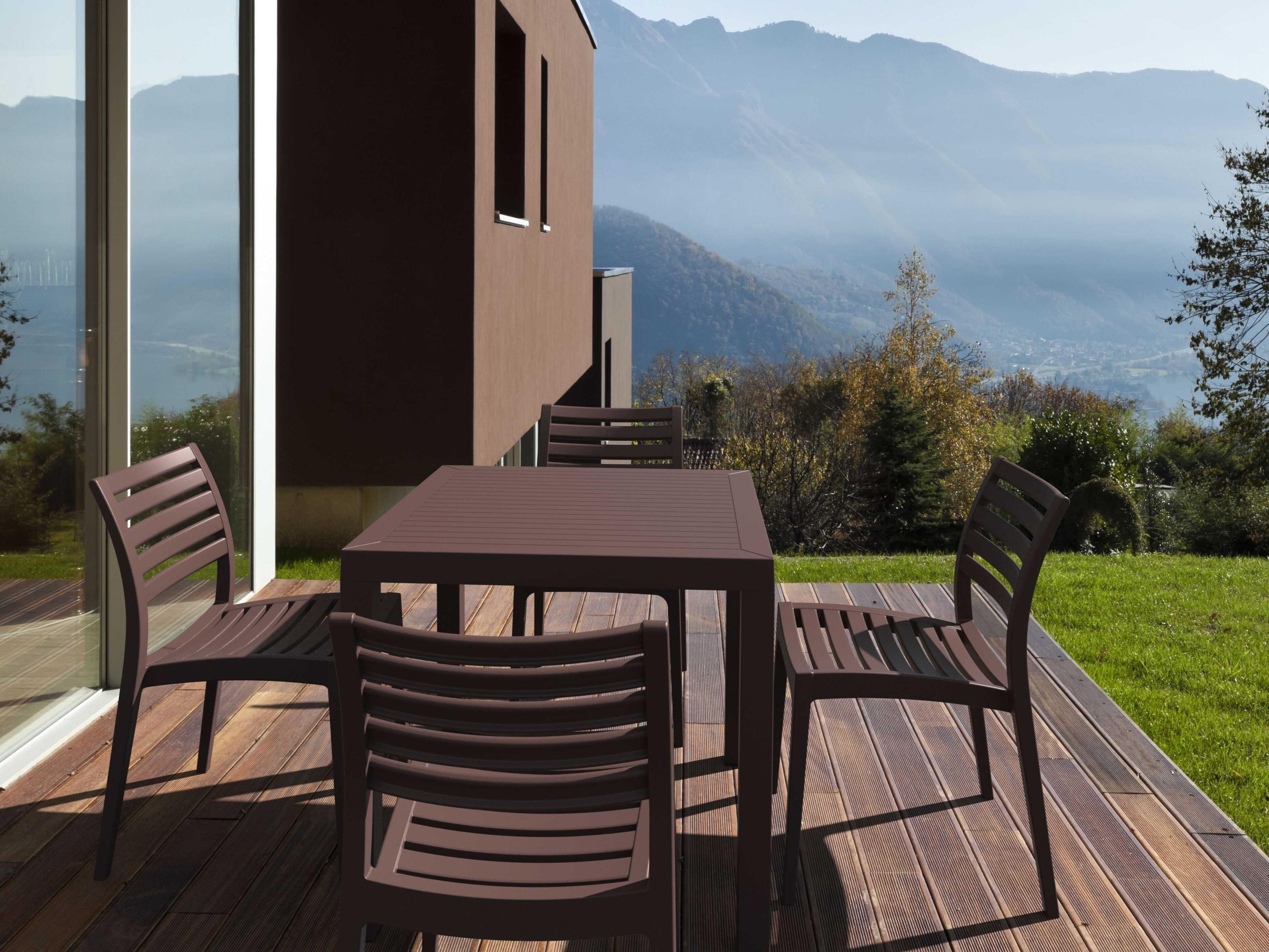 Ares Brown Polypropylene Dining Set