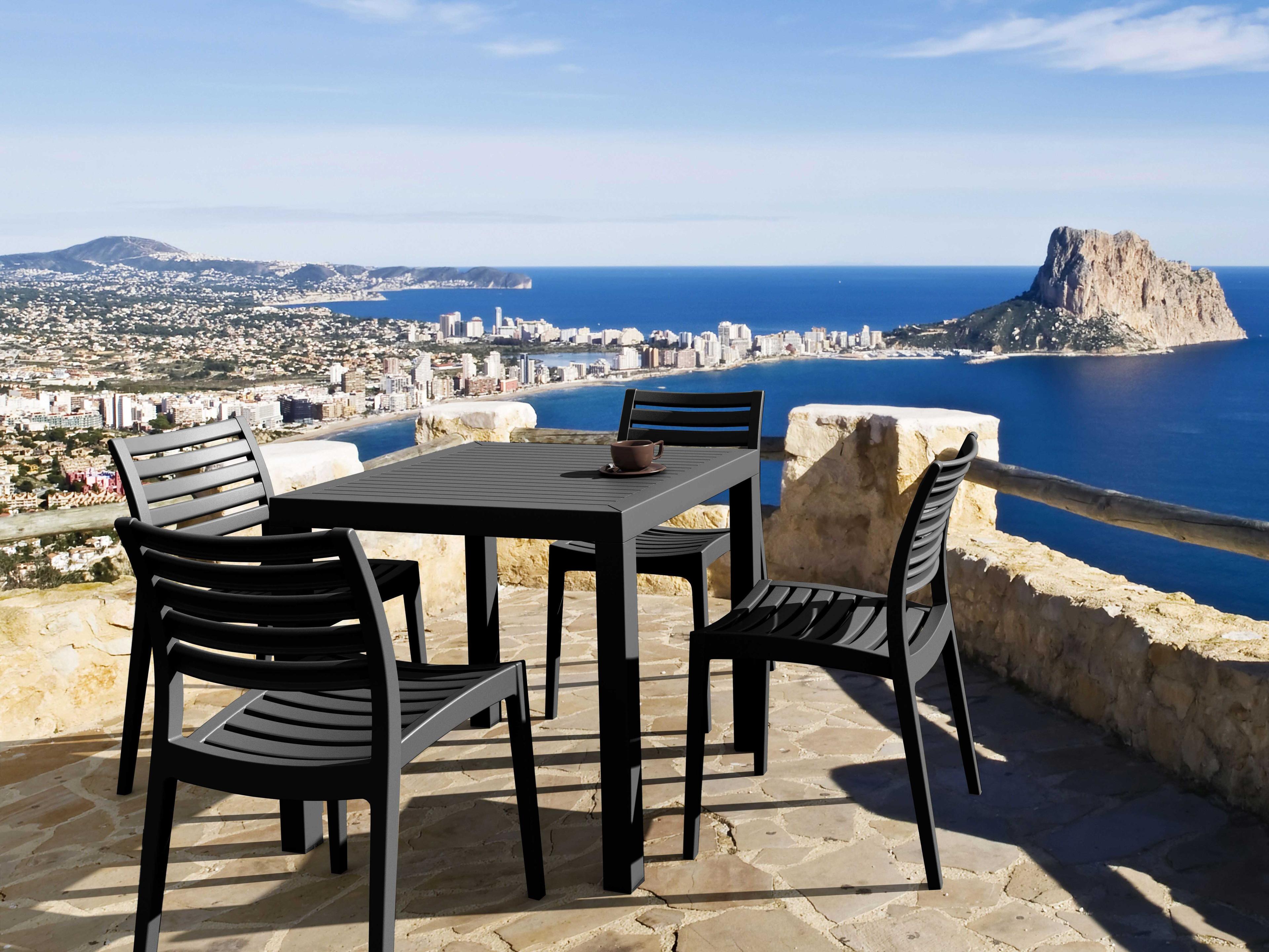 Ares Dark Gray Polypropylene Dining Set