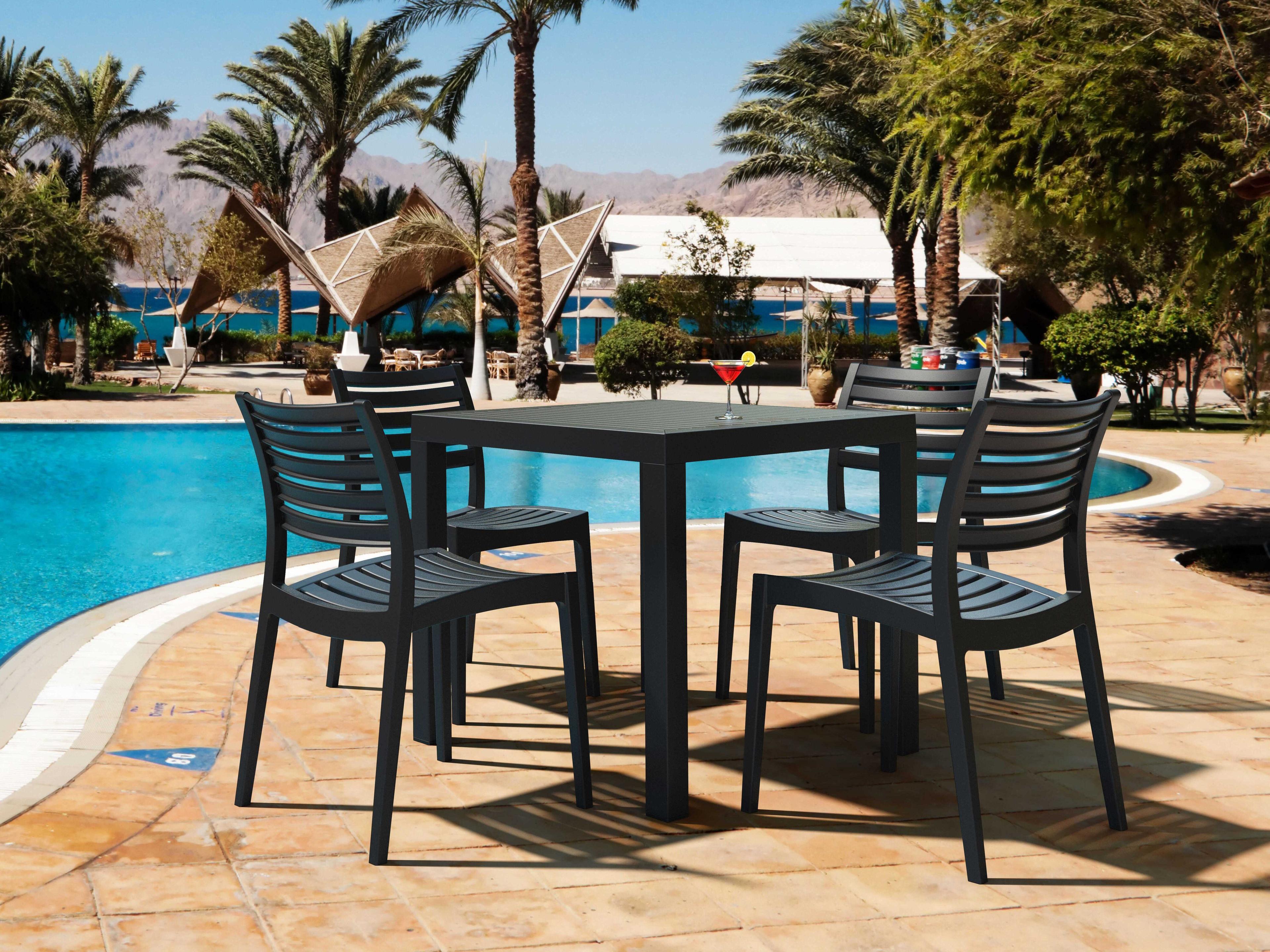 Compamia Ares Dark Gray Polypropylene Dining Set