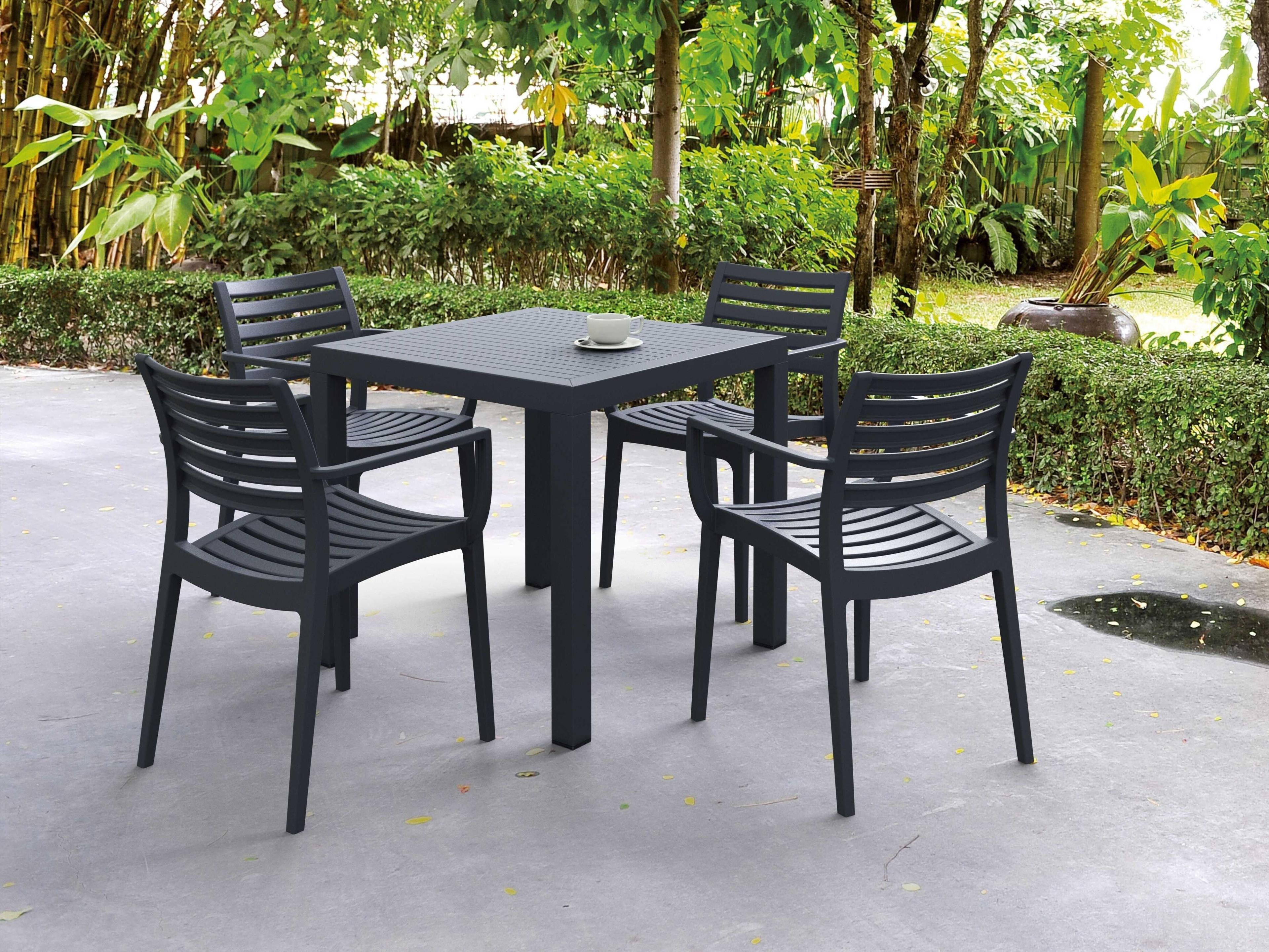 Artemis Dark Gray Polypropylene Dining Set