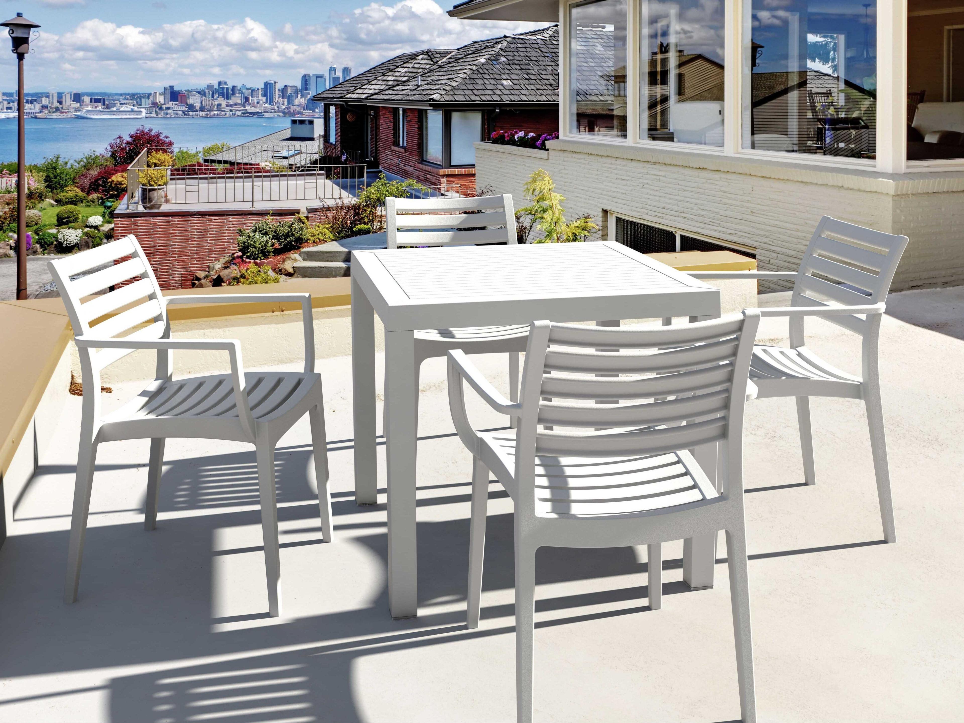 Artemis White Polypropylene Dining Set