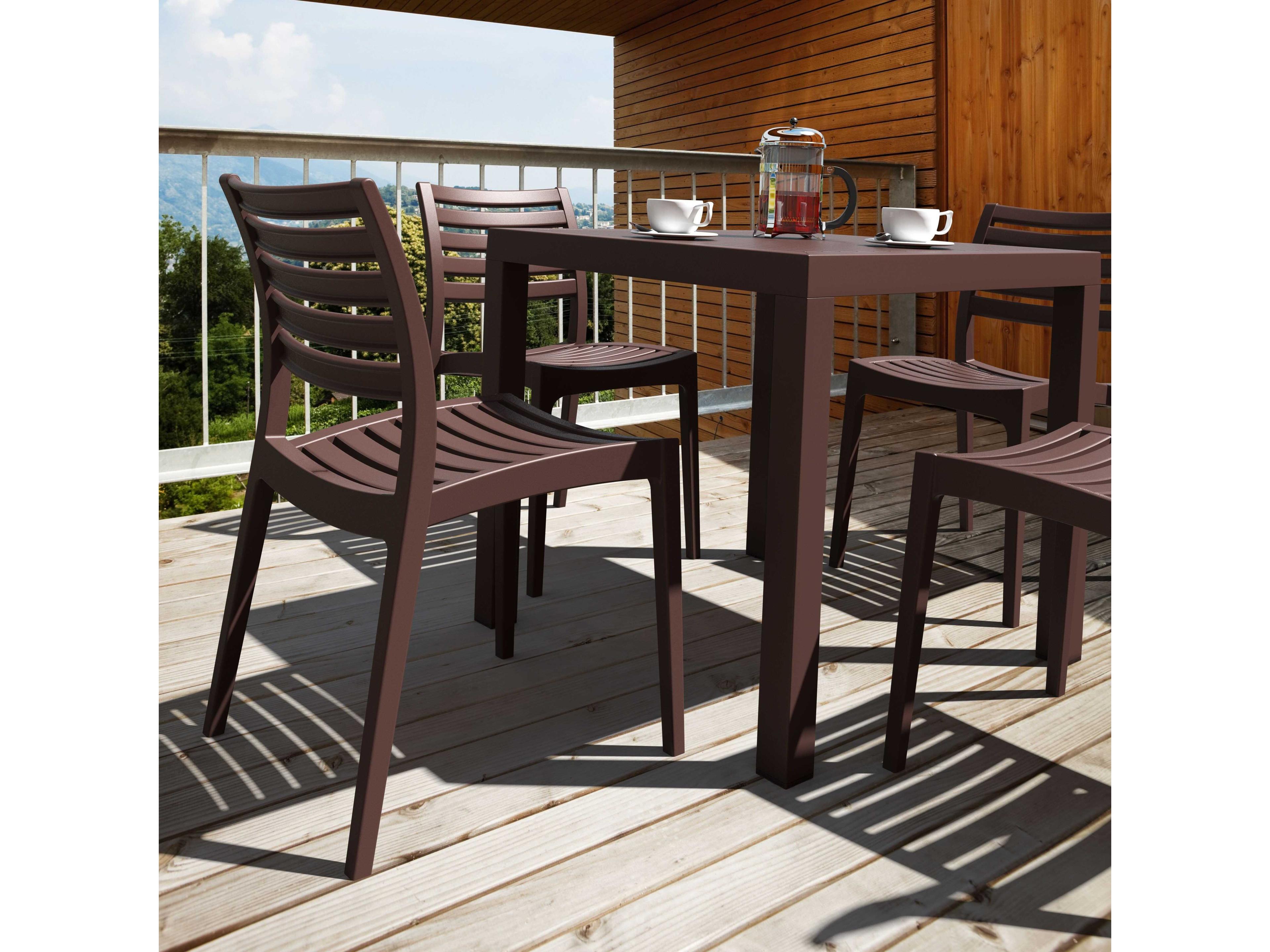 Compamia Ares Brown Polypropylene Square Dining Table