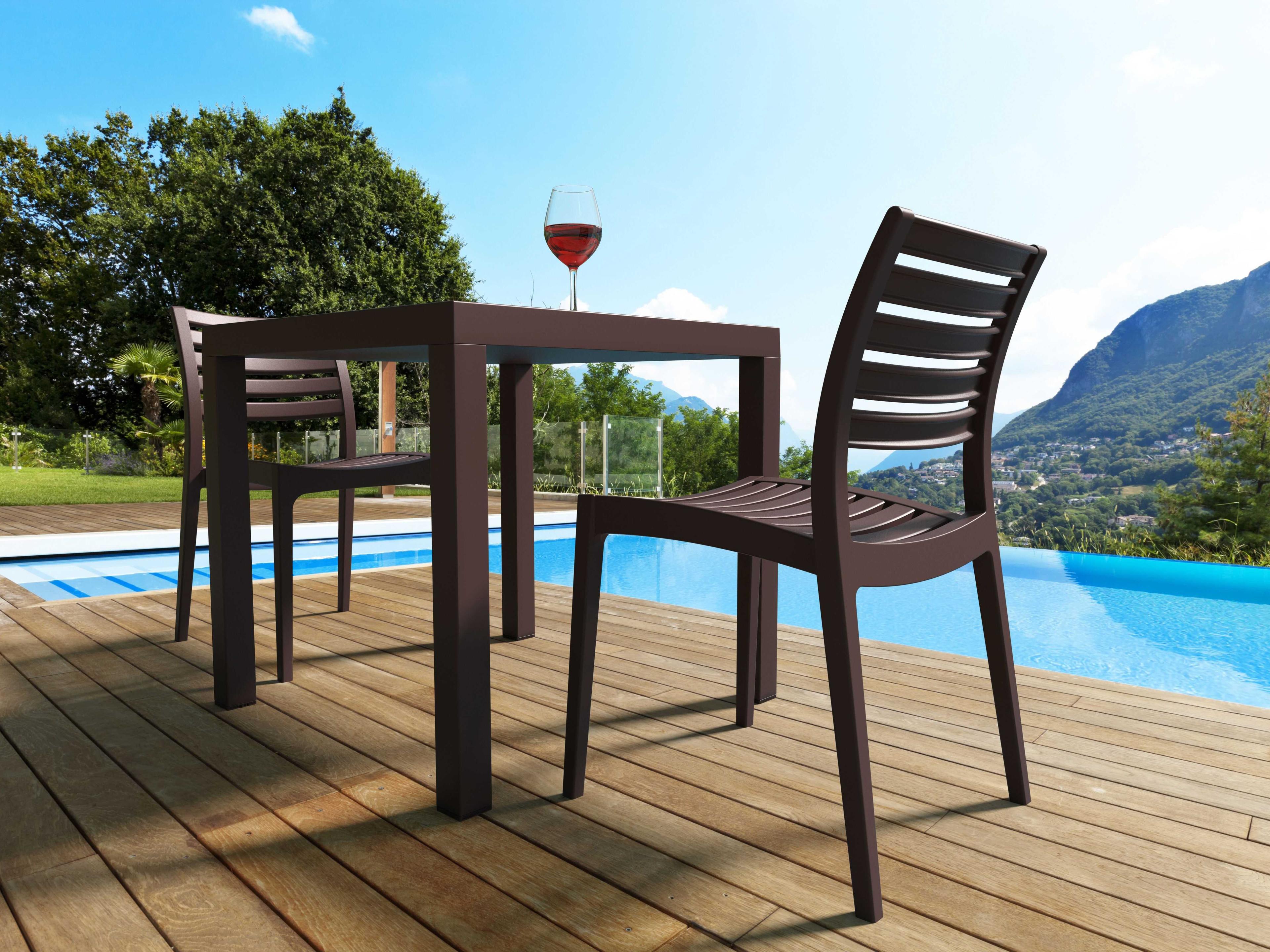 Compamia Ares Brown Polypropylene Square Dining Table