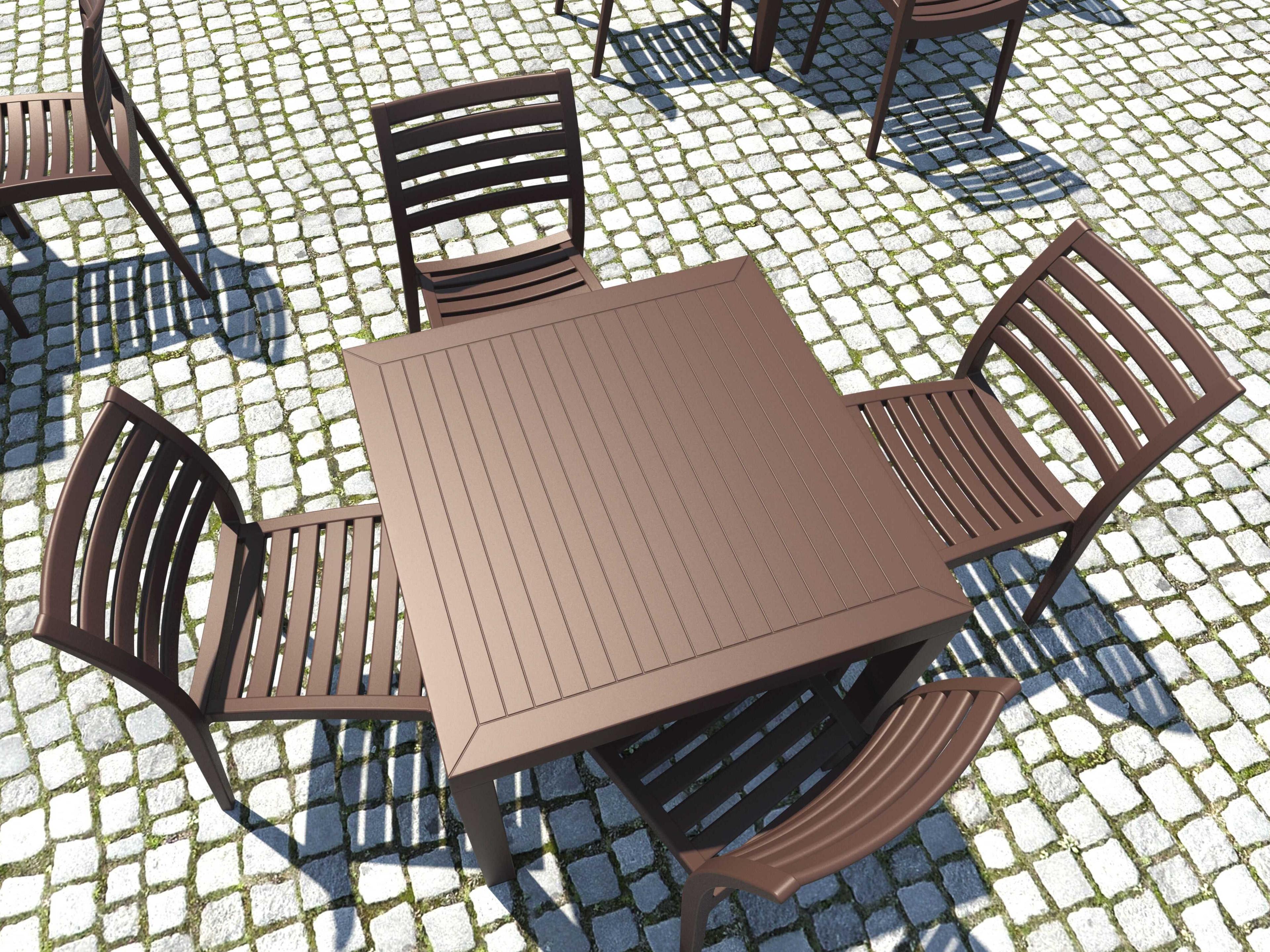 Compamia Ares Brown Polypropylene Square Dining Table