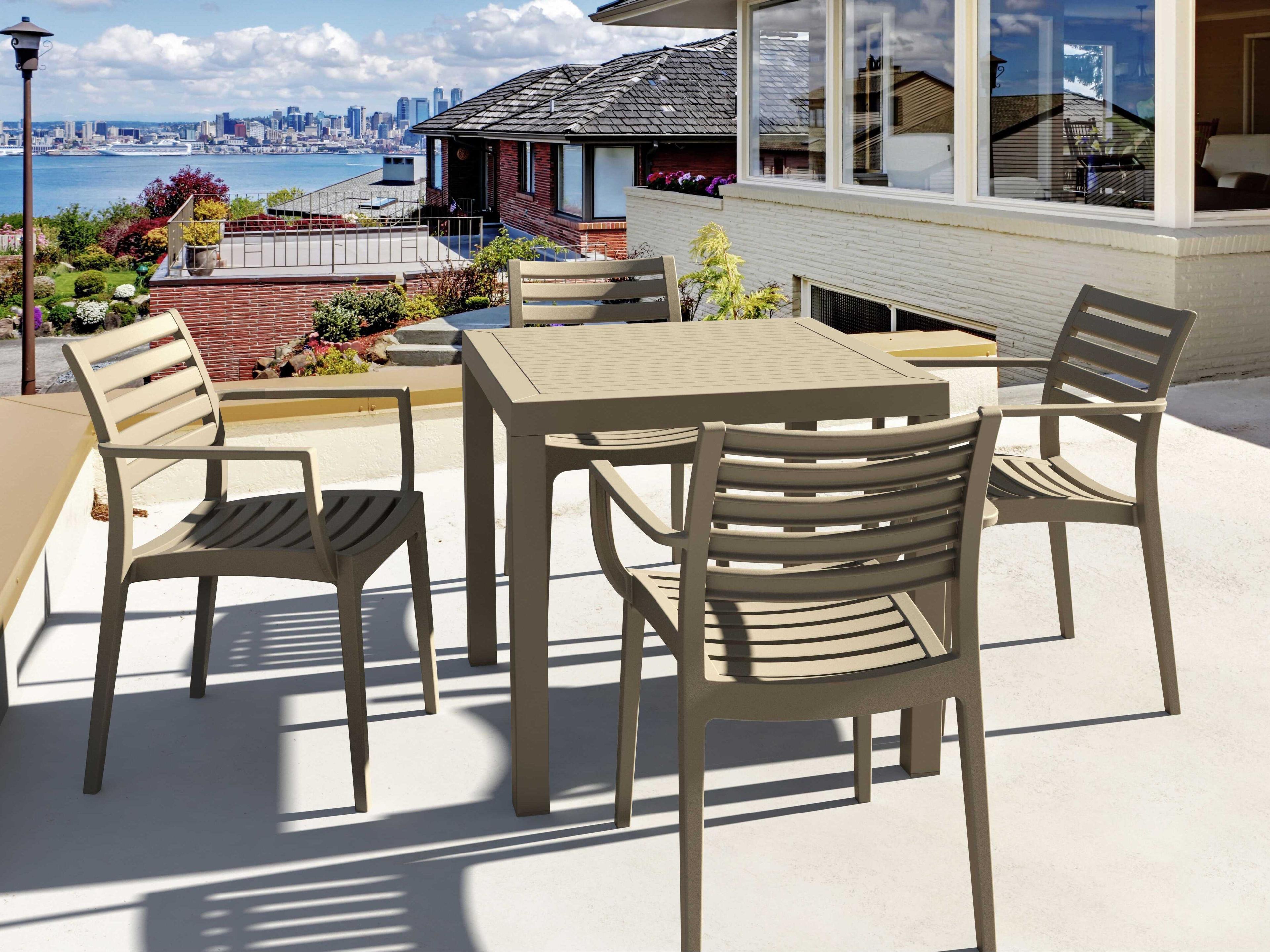 Compamia Ares Taupe Polypropylene Square Dining Table