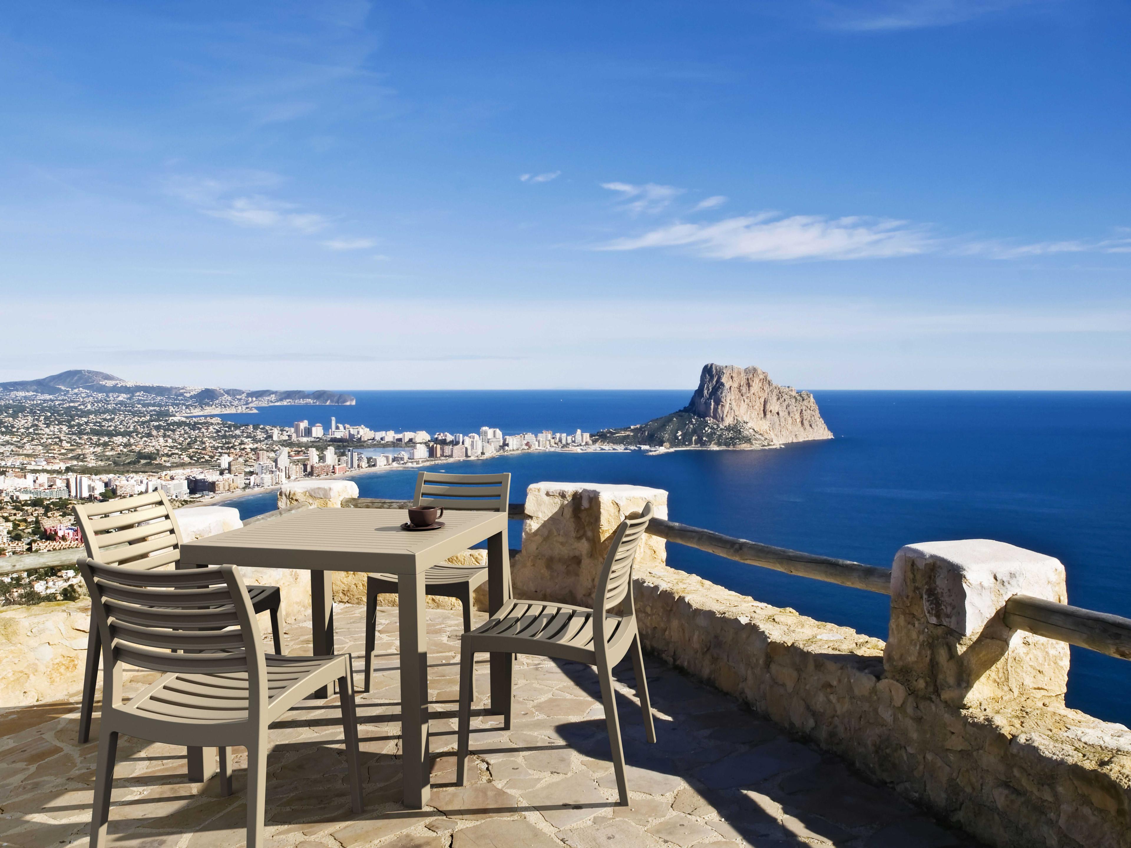 Compamia Ares Taupe Polypropylene Square Dining Table