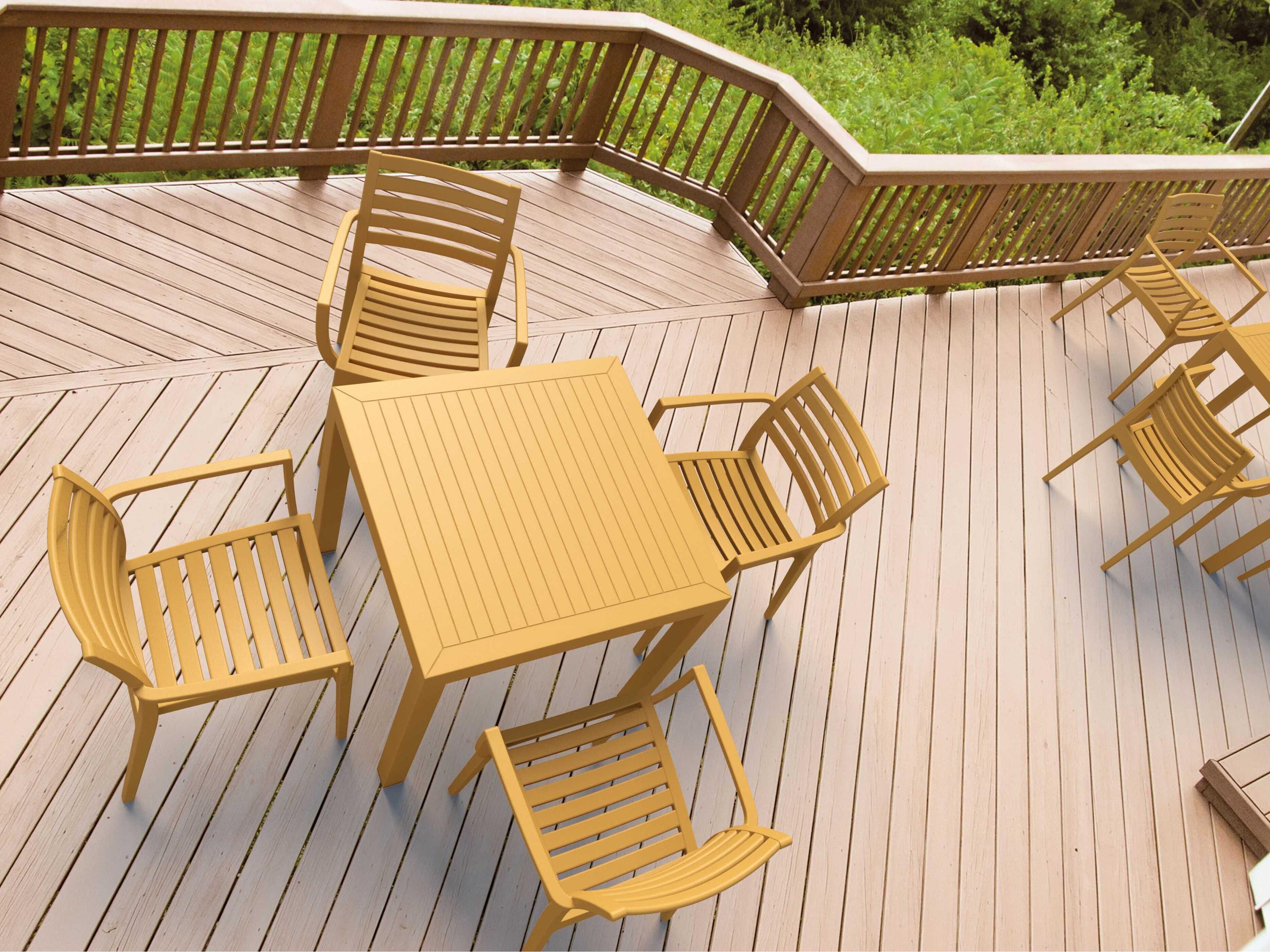 Compamia Ares Teak Brown Polypropylene Square Dining Table