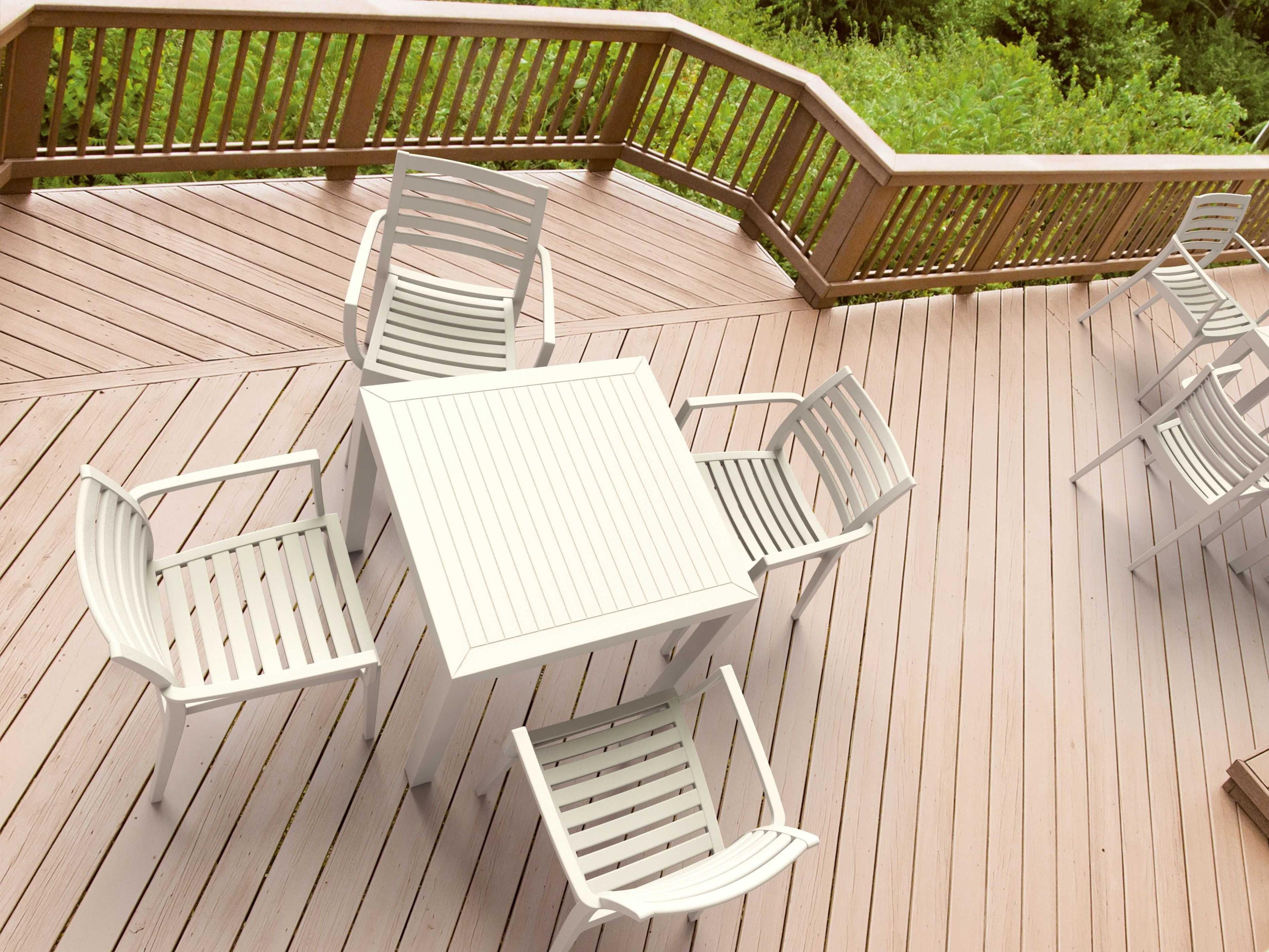 Compamia Ares White Polypropylene Square Dining Table