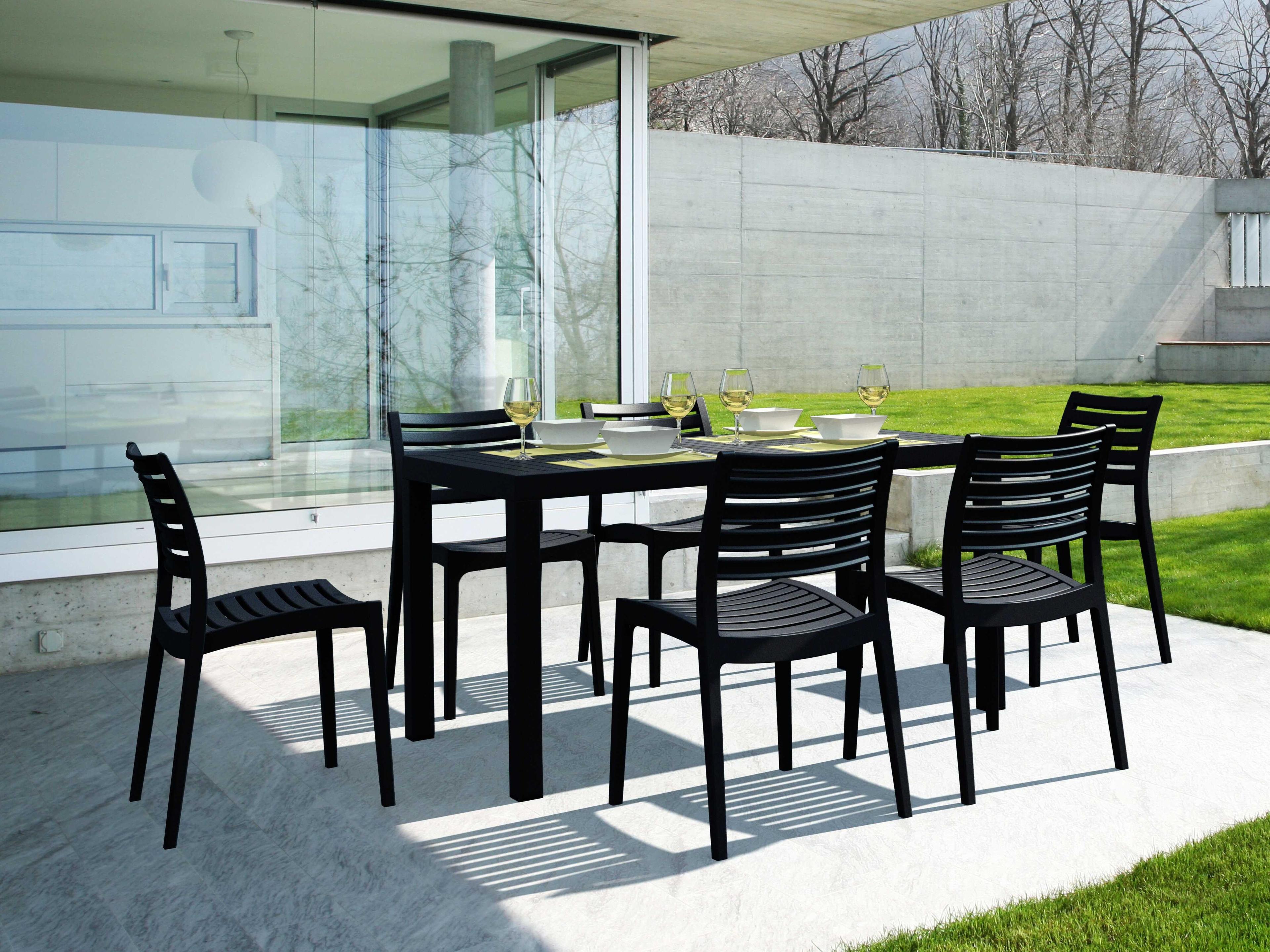 Ares Black Polypropylene Dining Set