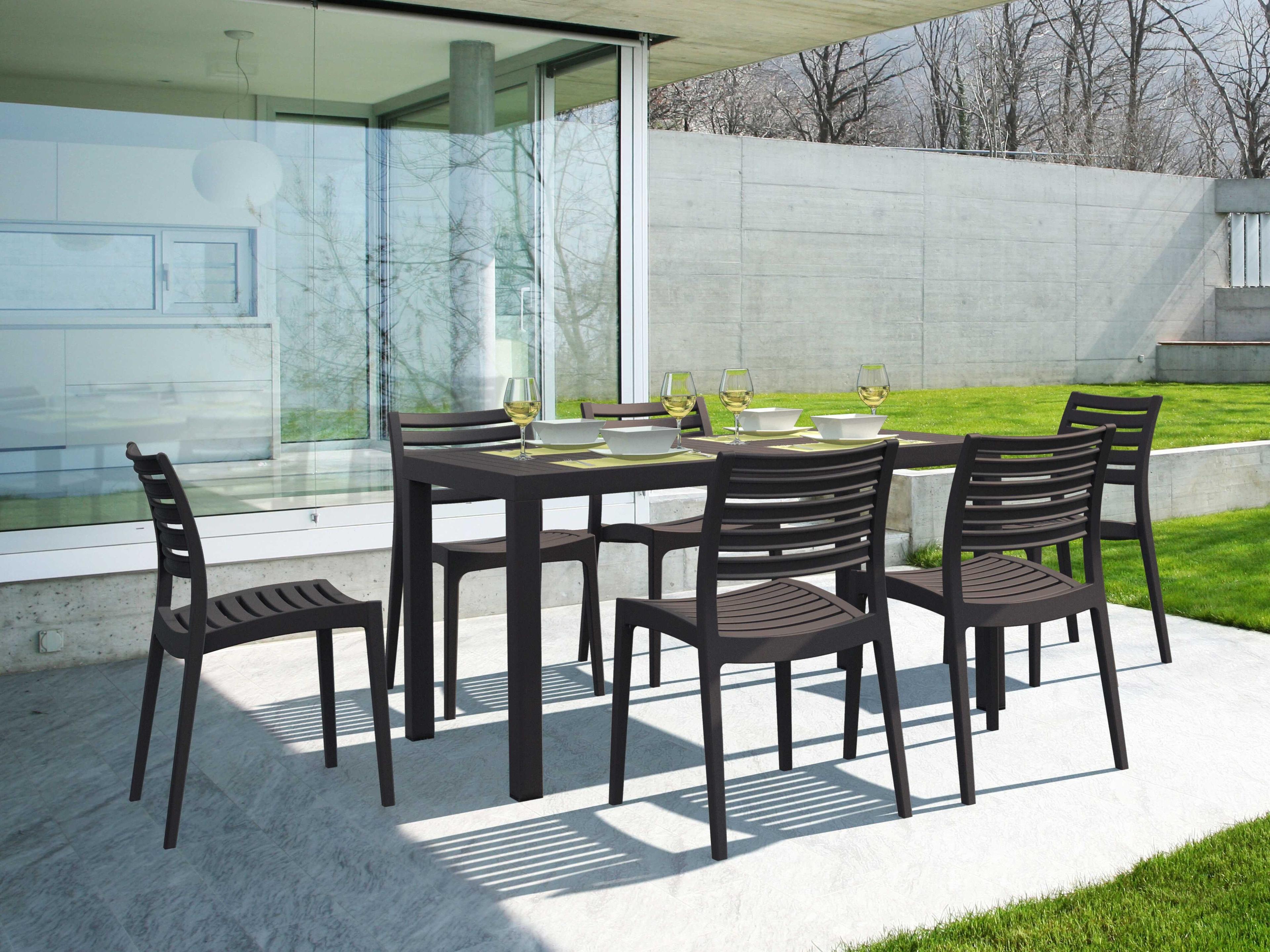 Ares Brown Resin Dining Set