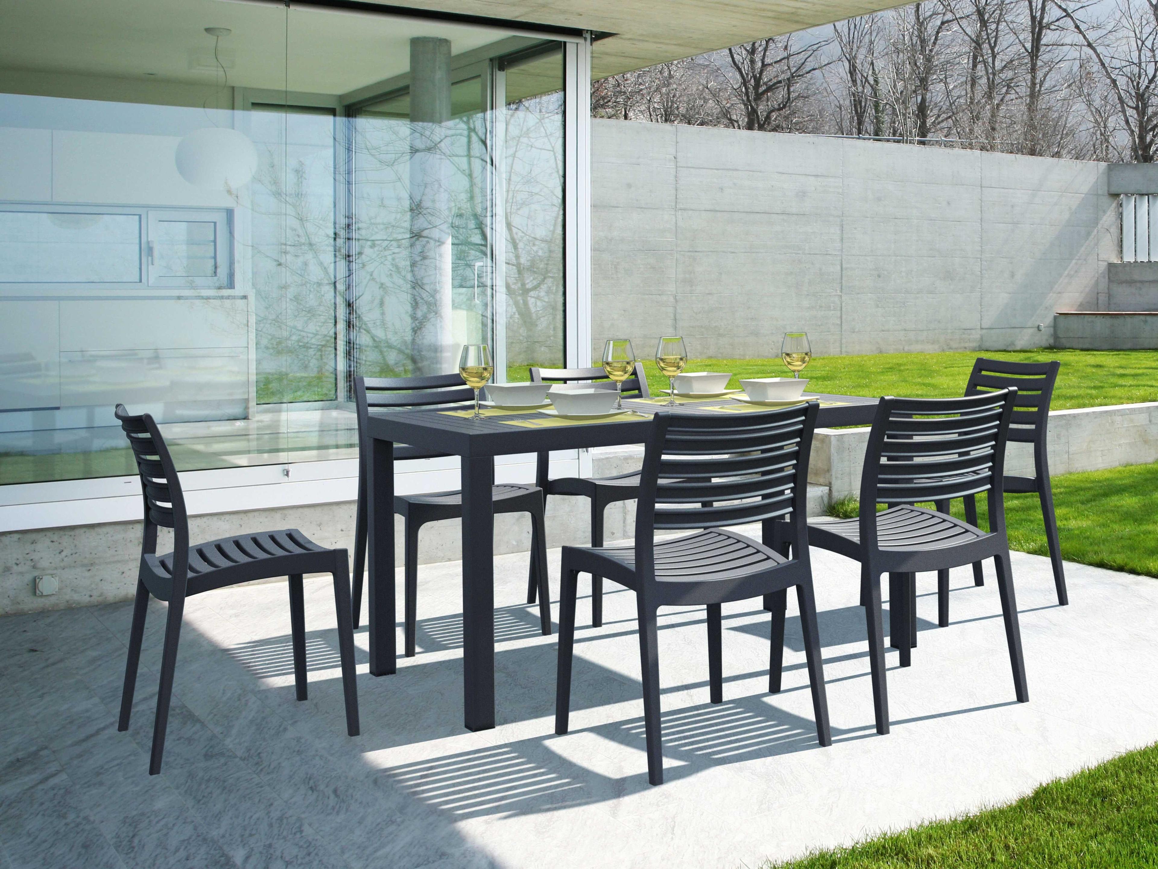 Ares Dark Gray Resin Dining Set