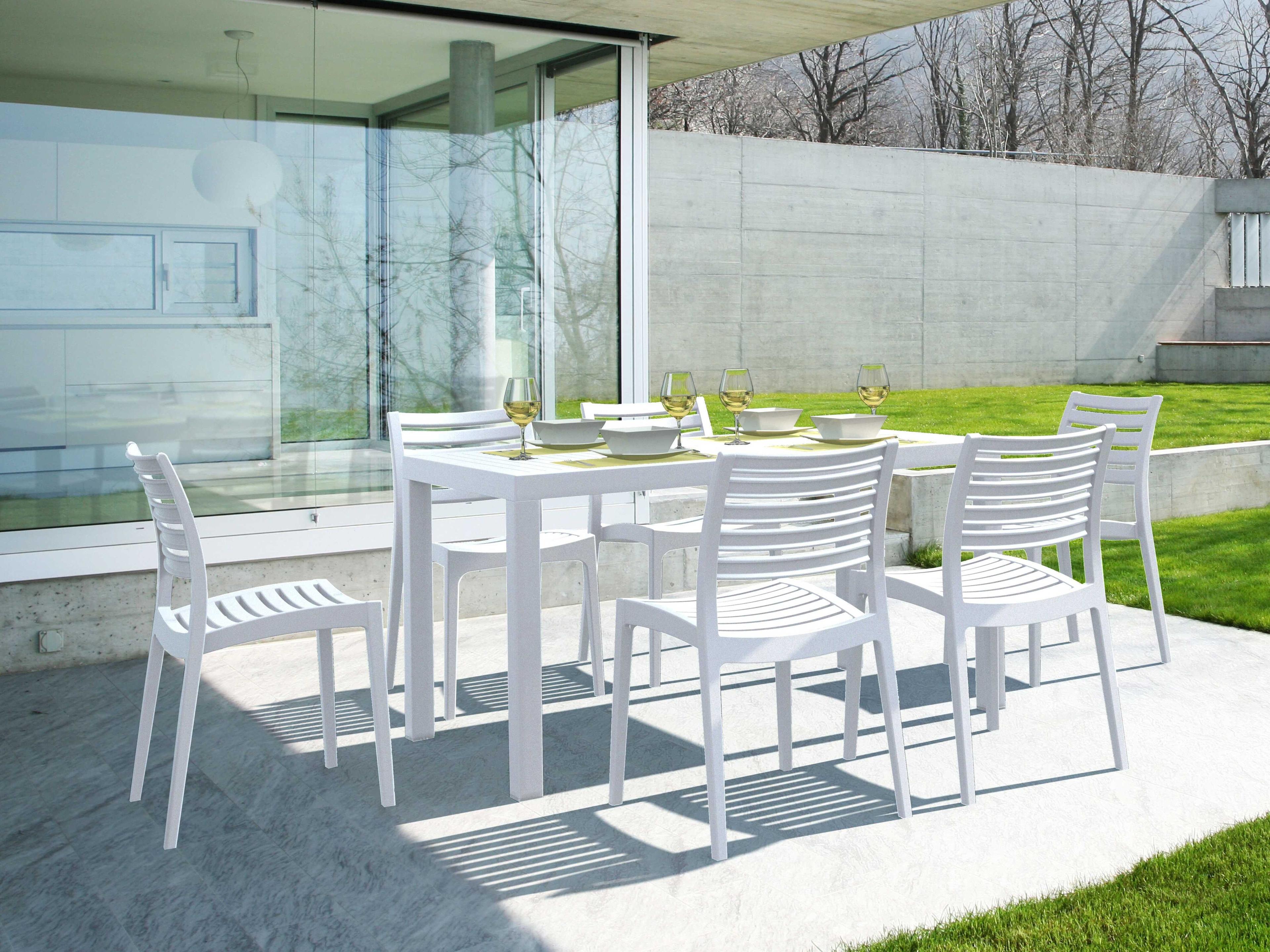 Ares White Polypropylene Dining Set