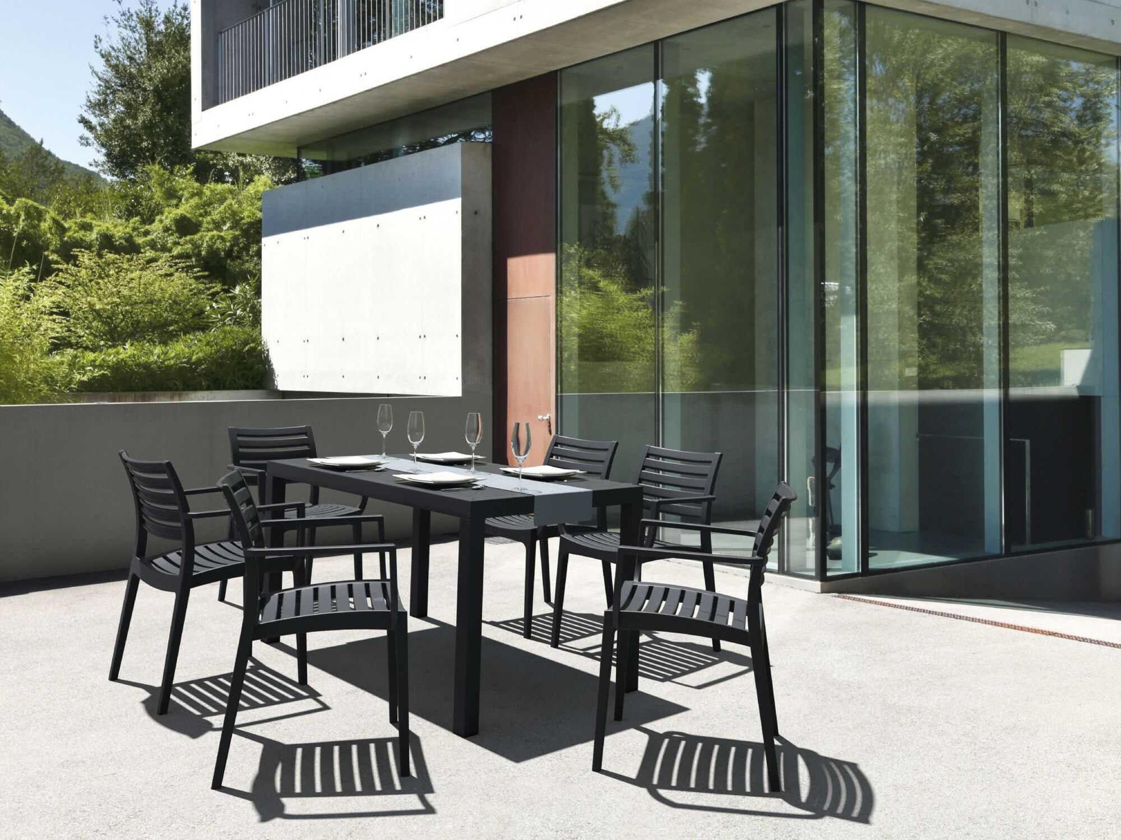 Compamia Ares Black Polypropylene Rectangular Dining Table