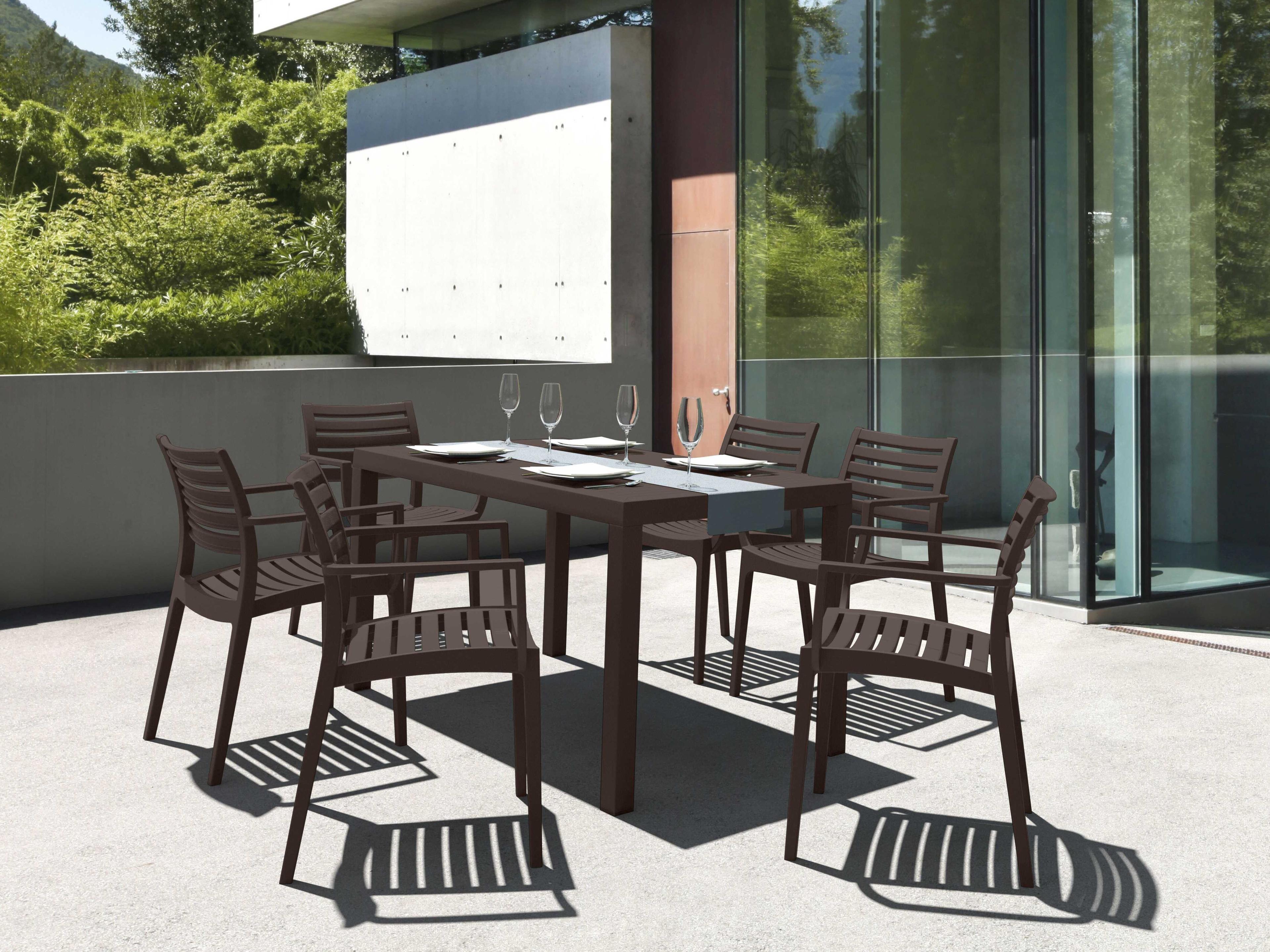 Compamia Ares Brown Polypropylene Rectangular Dining Table