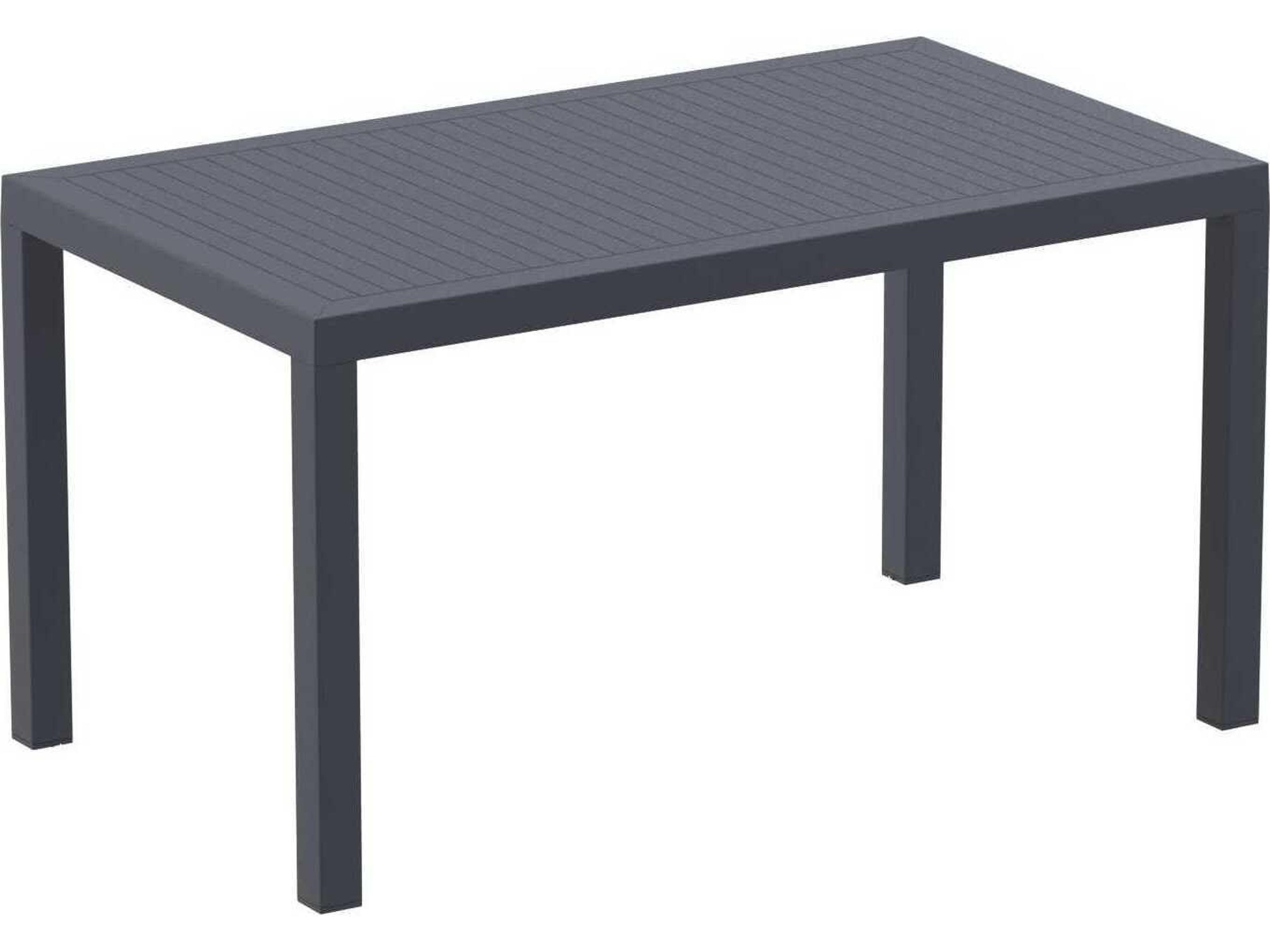 Ares Dark Gray Polypropylene Rectangular Dining Table