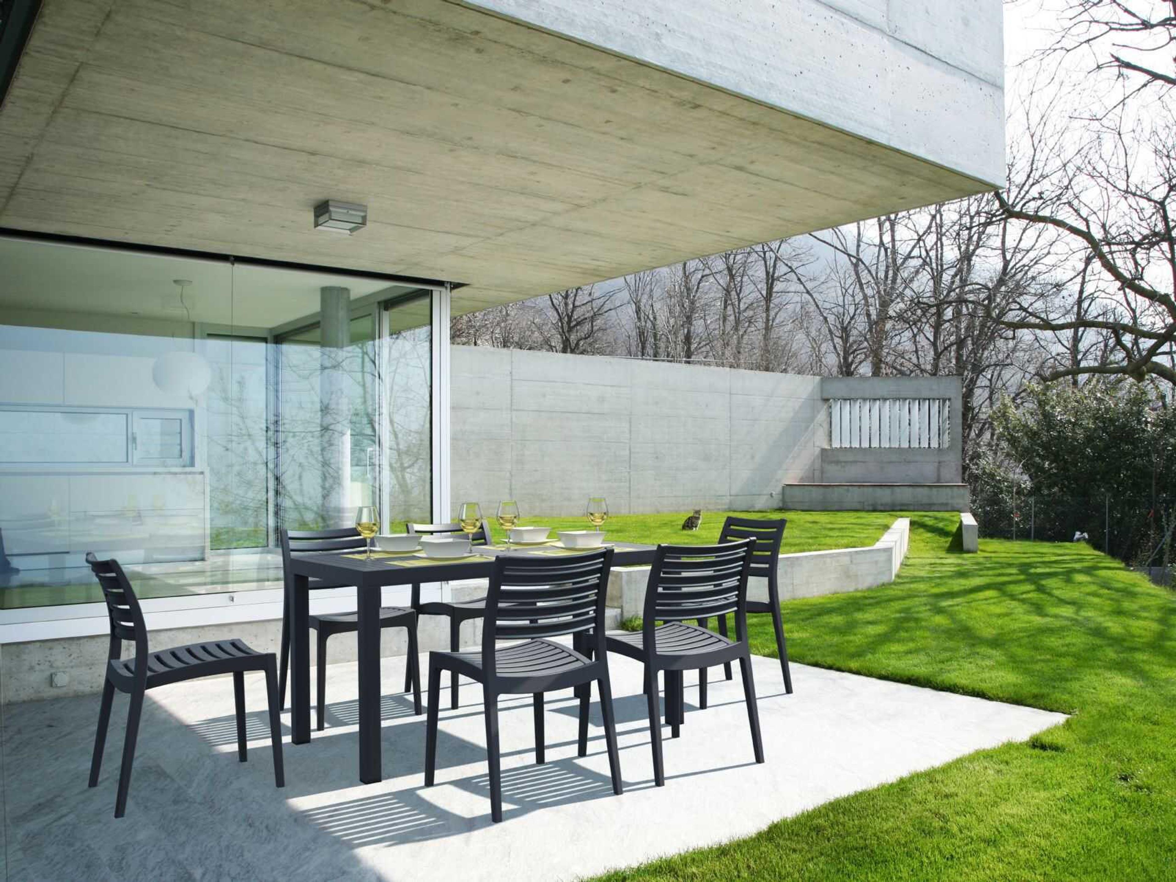 Compamia Ares Dark Gray Polypropylene Rectangular Dining Table